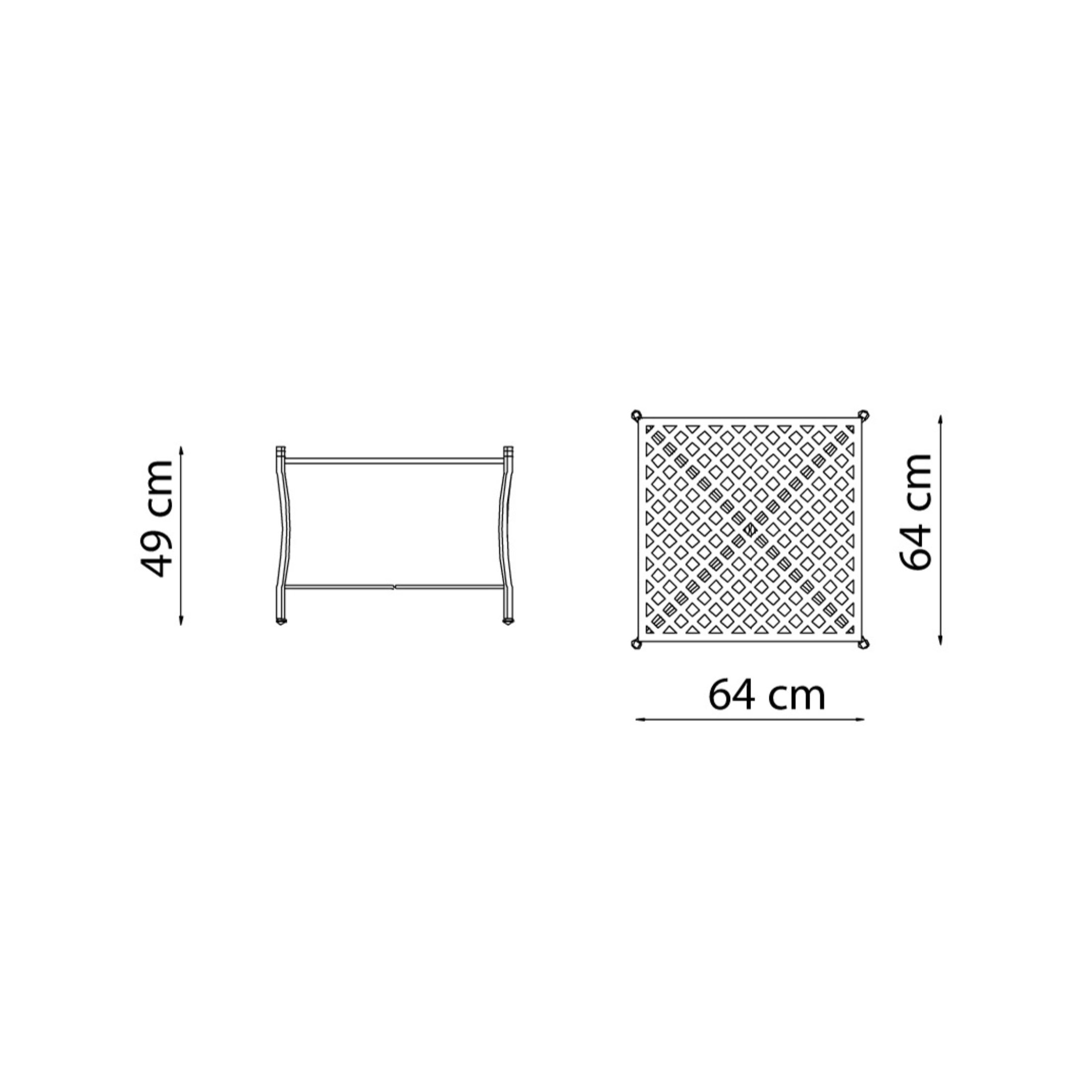 "Springtime" metal coffee table for garden, 64x64 cm, 49h