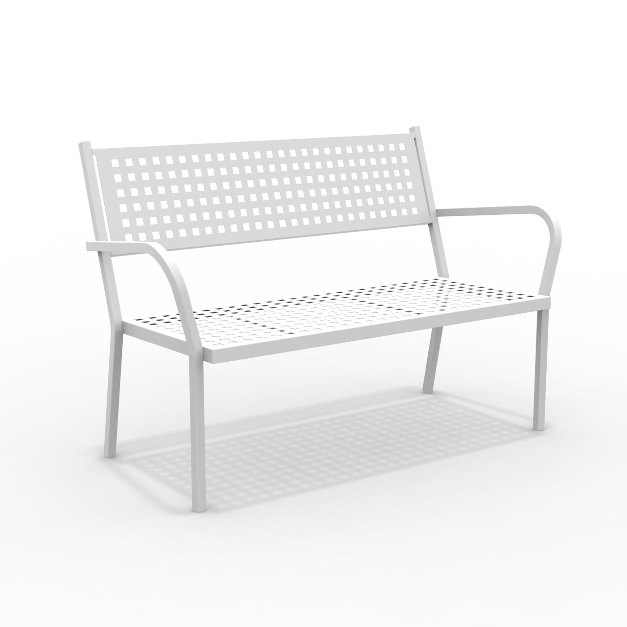 "Alice1" metal garden bench, stackable sofa with armrests, 148x53 cm, 85 cm high