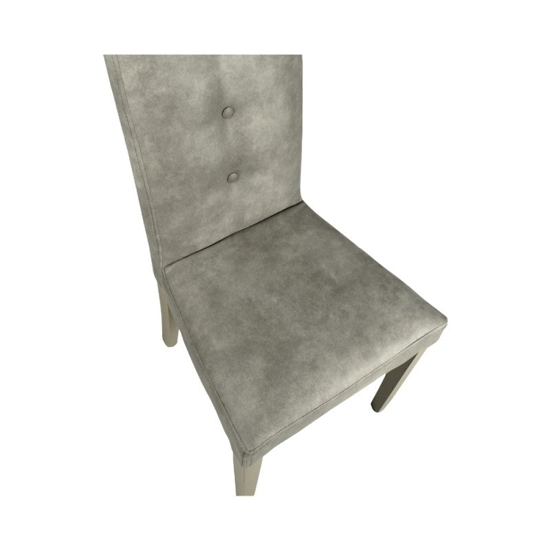 Set of "Montecarlo" dining chairs upholstered in fabric with matching legs, 47x46 cm, 101h