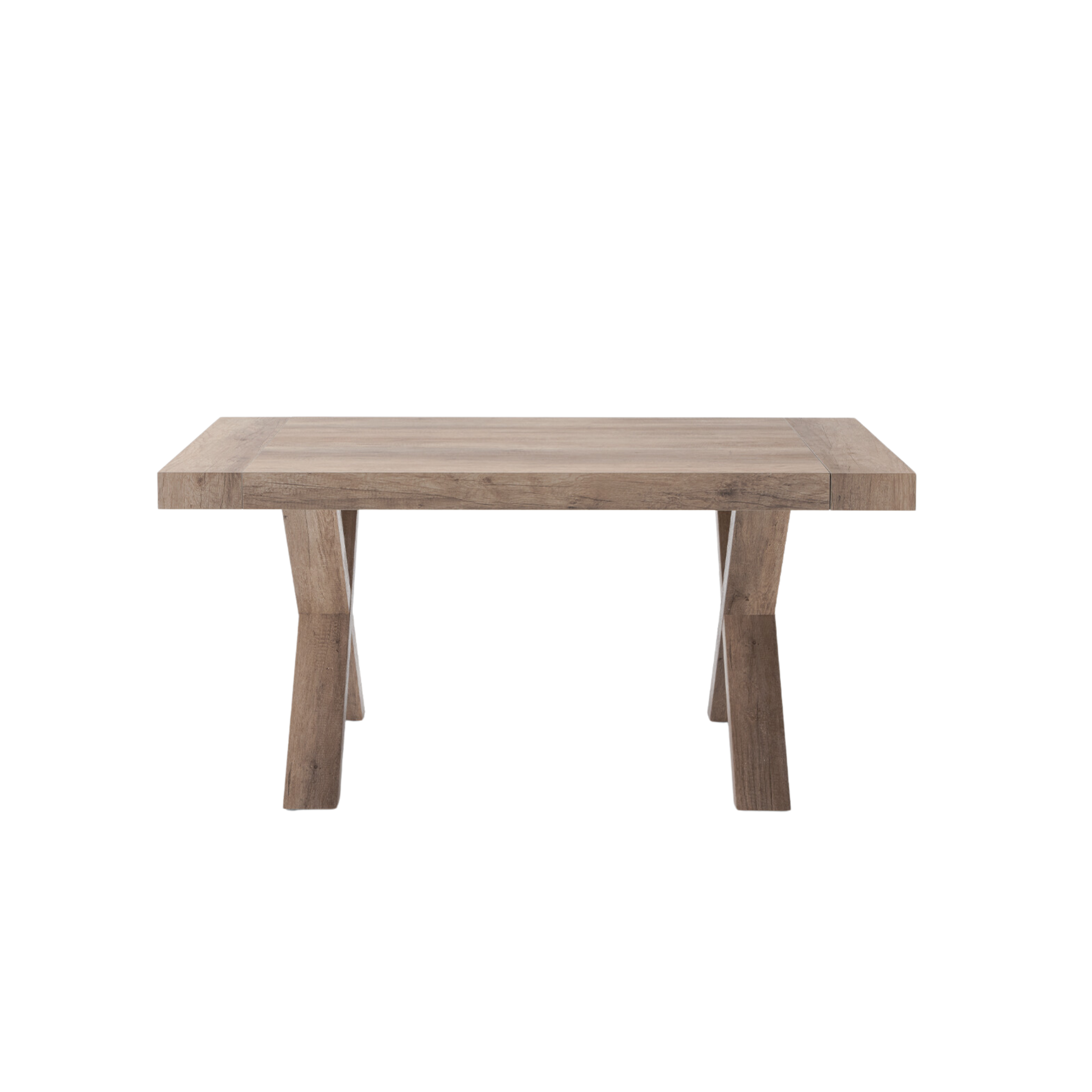 "Barton" extendable dining table with wood-effect laminate extensions, 160/260x90 cm, 76h