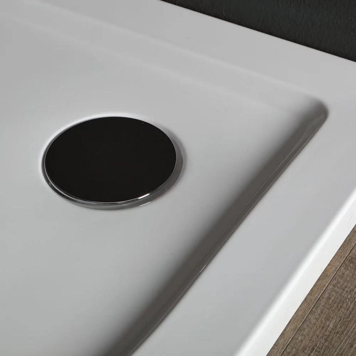 Piatto doccia angolare semicircolare "Aosta" sottile in acrilico e ABS - MondoViro