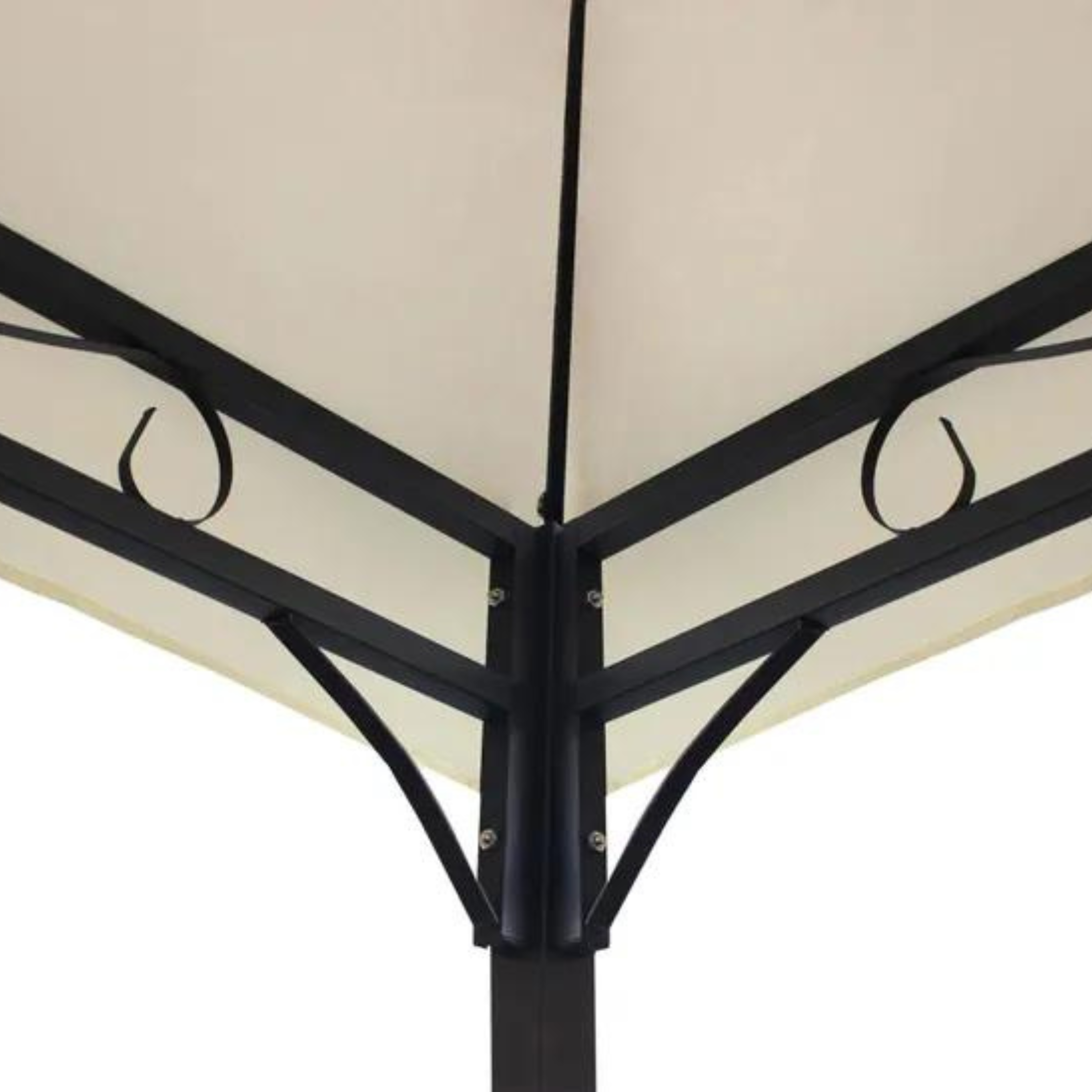 "Decor" painted steel gazebo with ecru garden canopy, 300x300 cm, 200 cm high