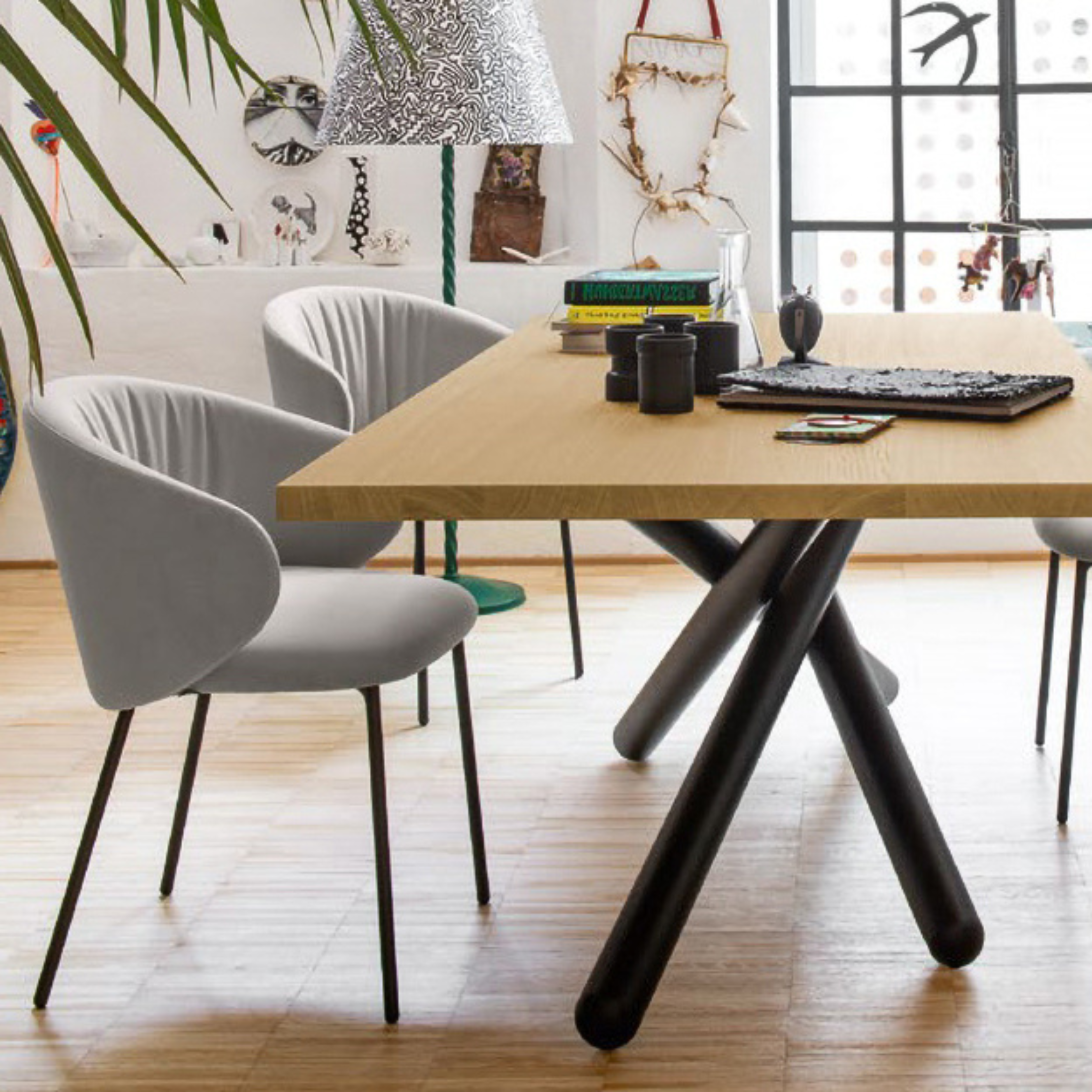 Set of "Tuka Soft" living room chairs with padded seat and backrest, 56x57 cm, 77h