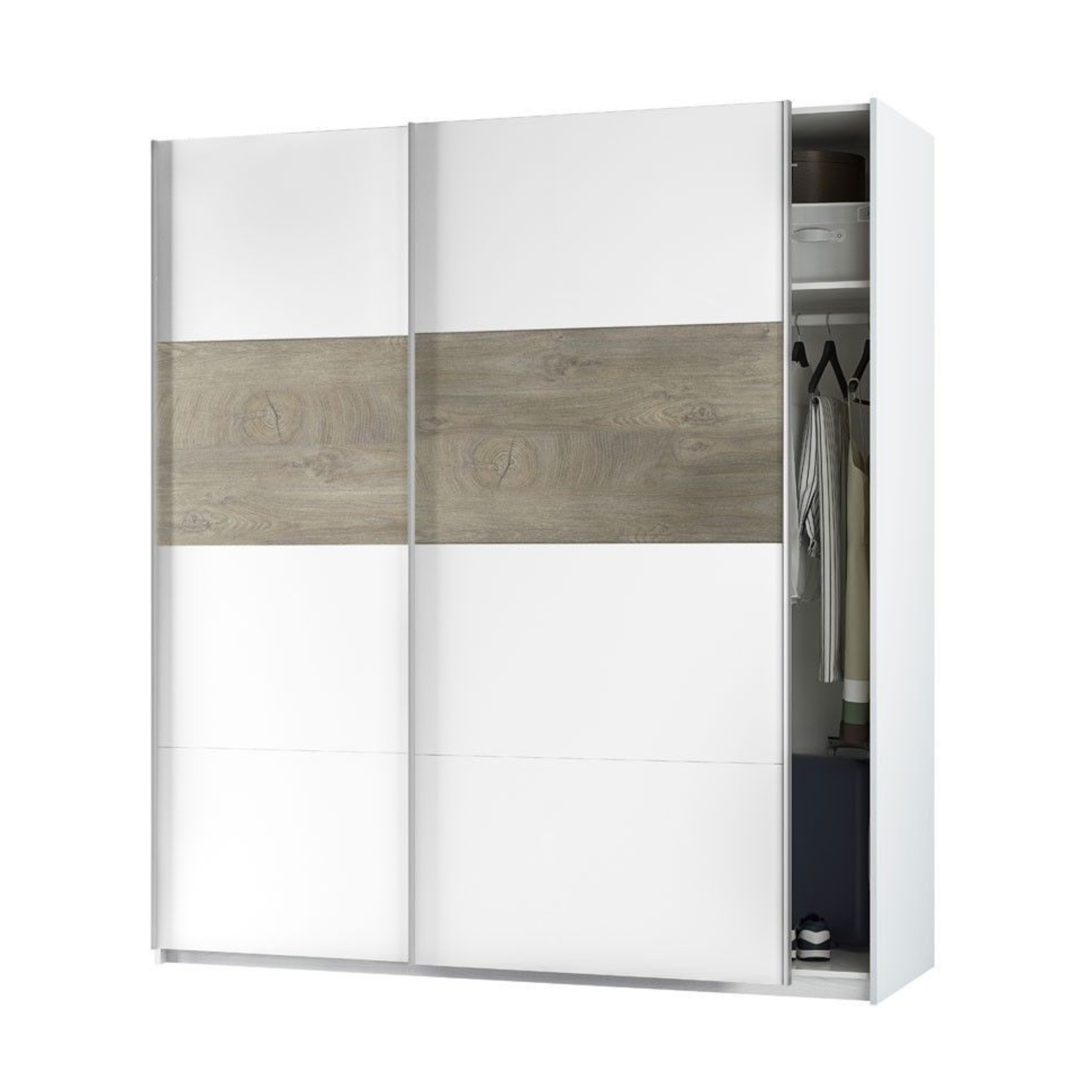 "Kos" 2-door wooden wardrobe with sliding doors, 180x60 cm, 200 cm high.