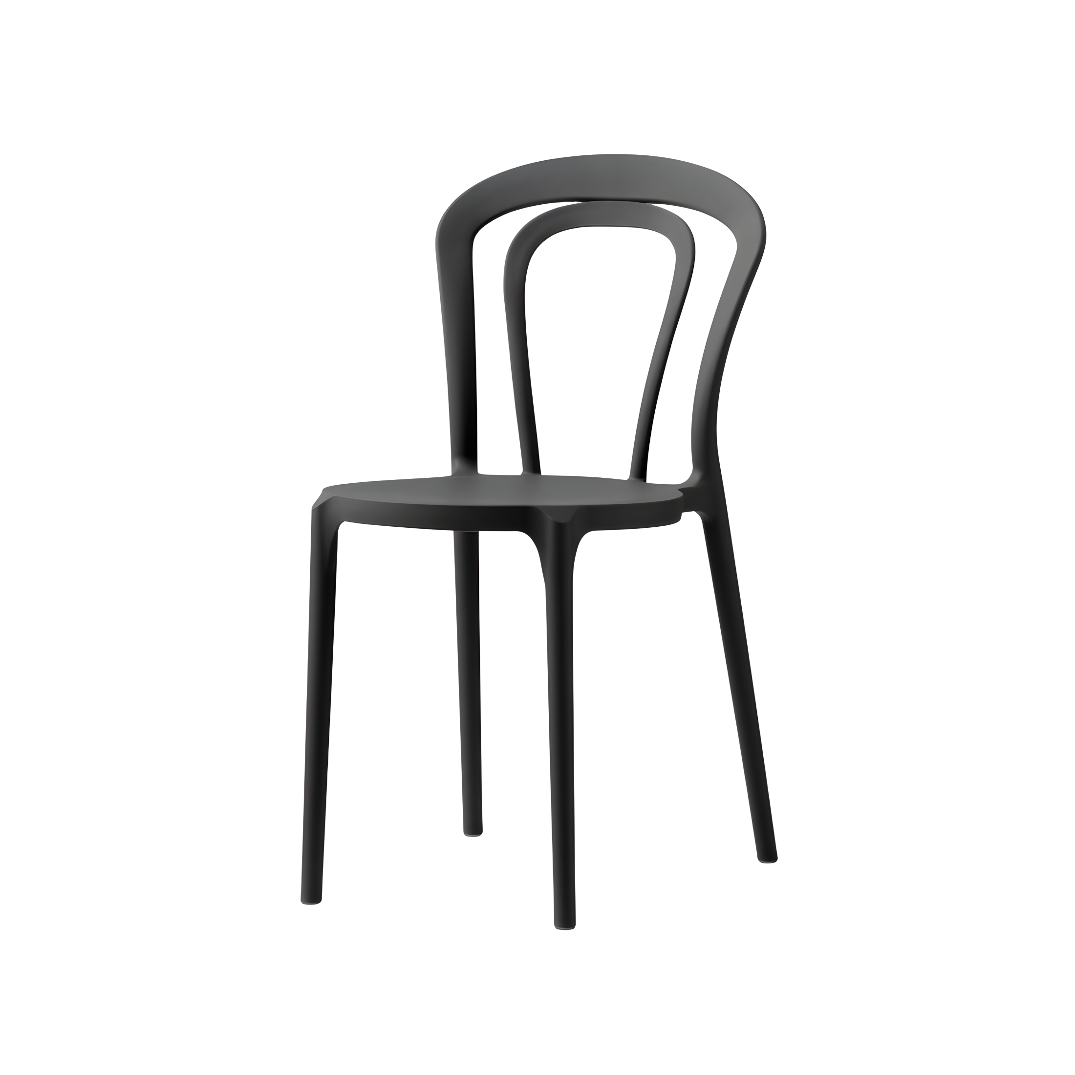 Set of modern "Caffè" chairs in stackable polypropylene for outdoor and indoor use, 53x53 cm, 83h