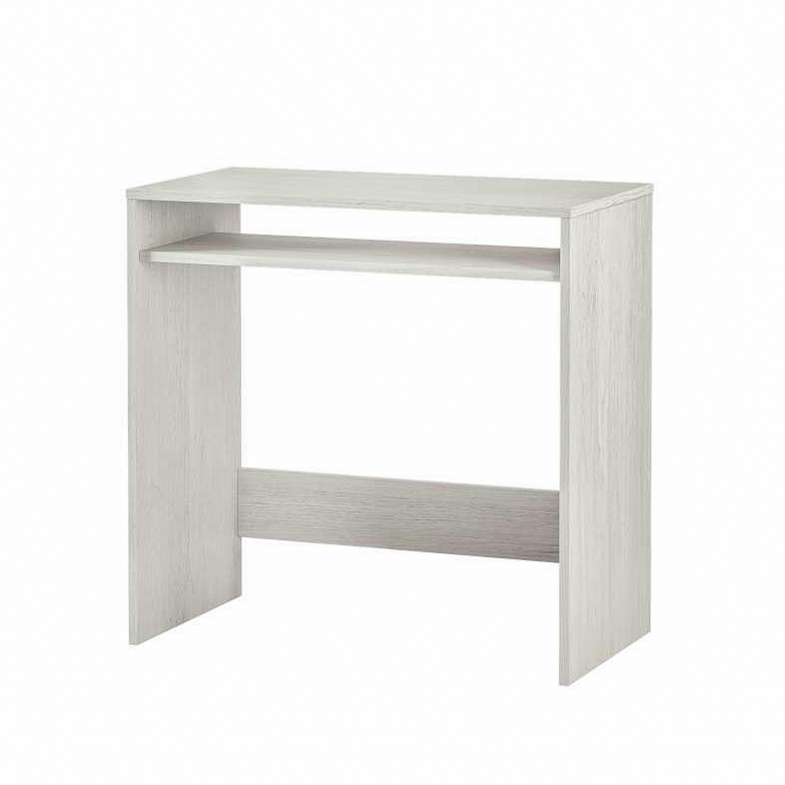 "Star" white wooden office desk with 1 fixed open shelf, 79x43 cm, 78h
