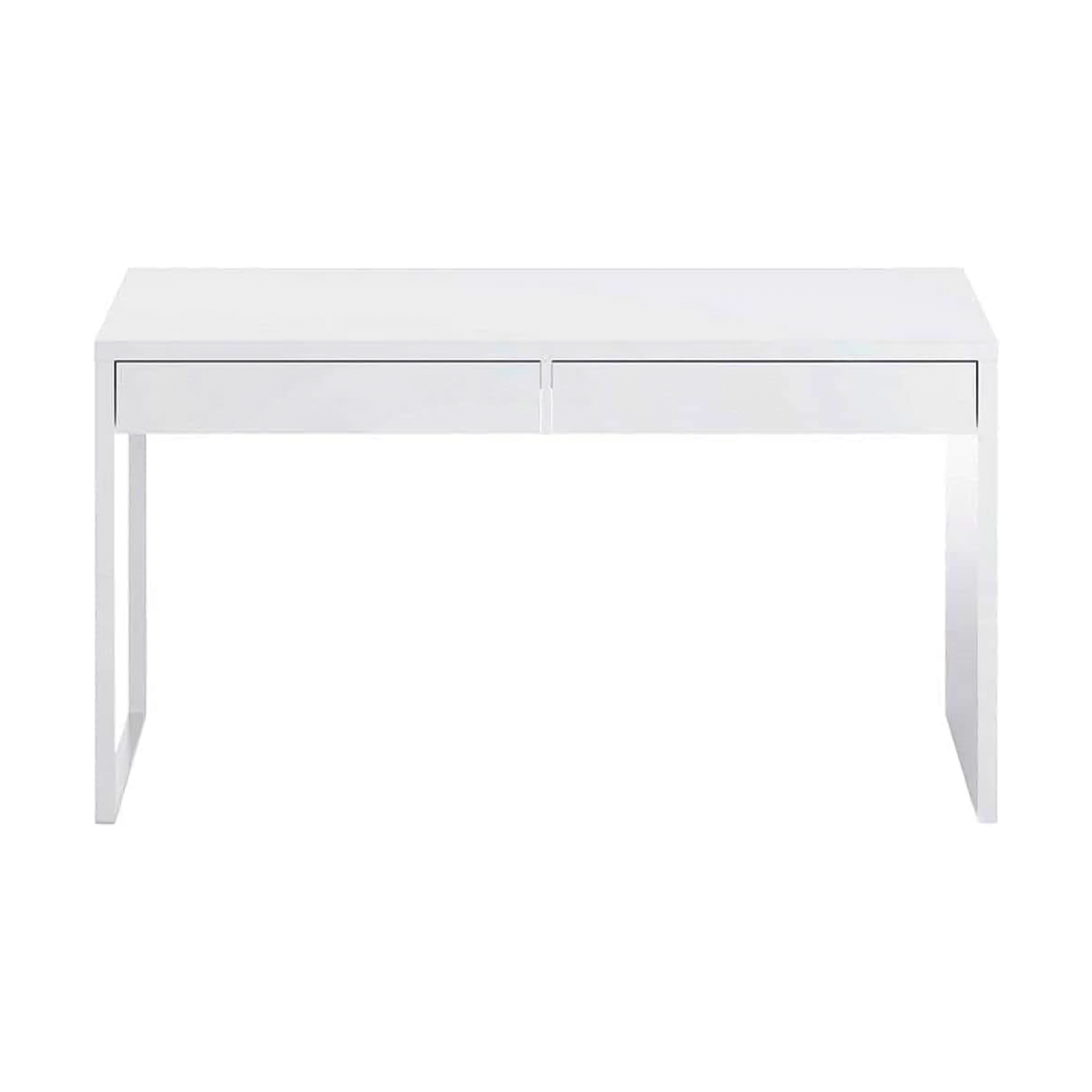 "Touch" white wooden computer desk for office with 2 drawers, 138x50 cm, 75 cm high
