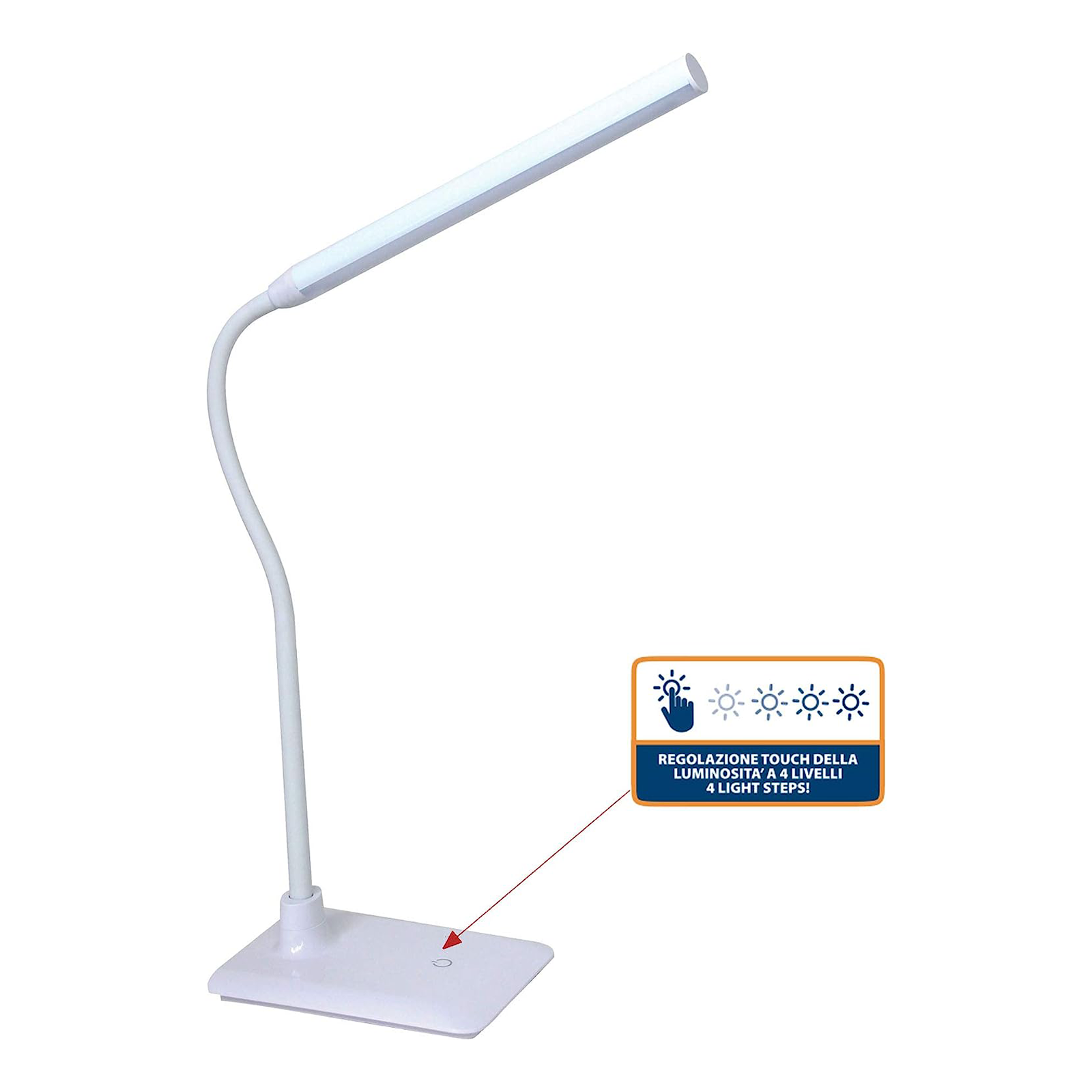Slim LED table lamp in ABS 6 W touch switch cm 17x12 70h