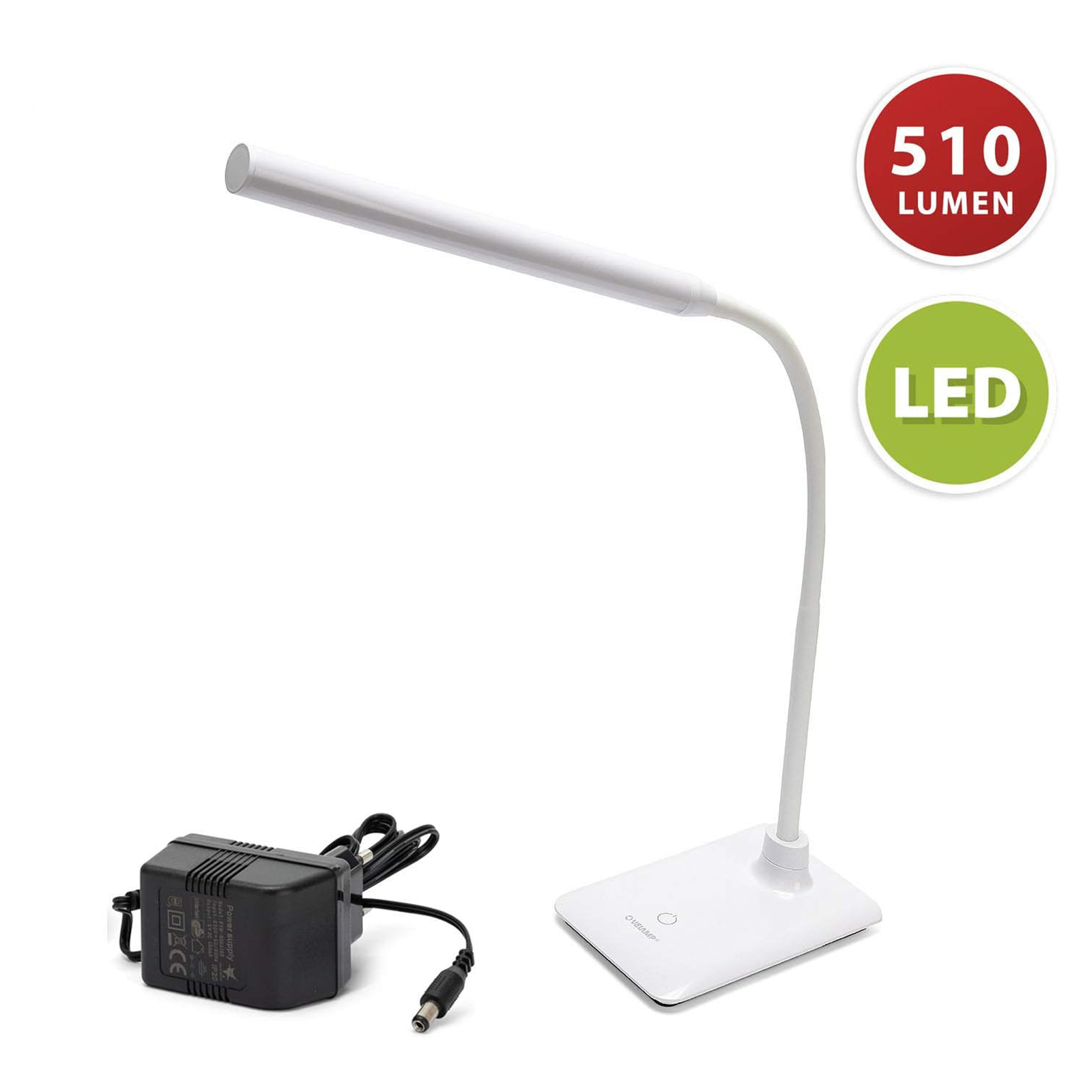 Slim LED table lamp in ABS 6 W touch switch cm 17x12 70h