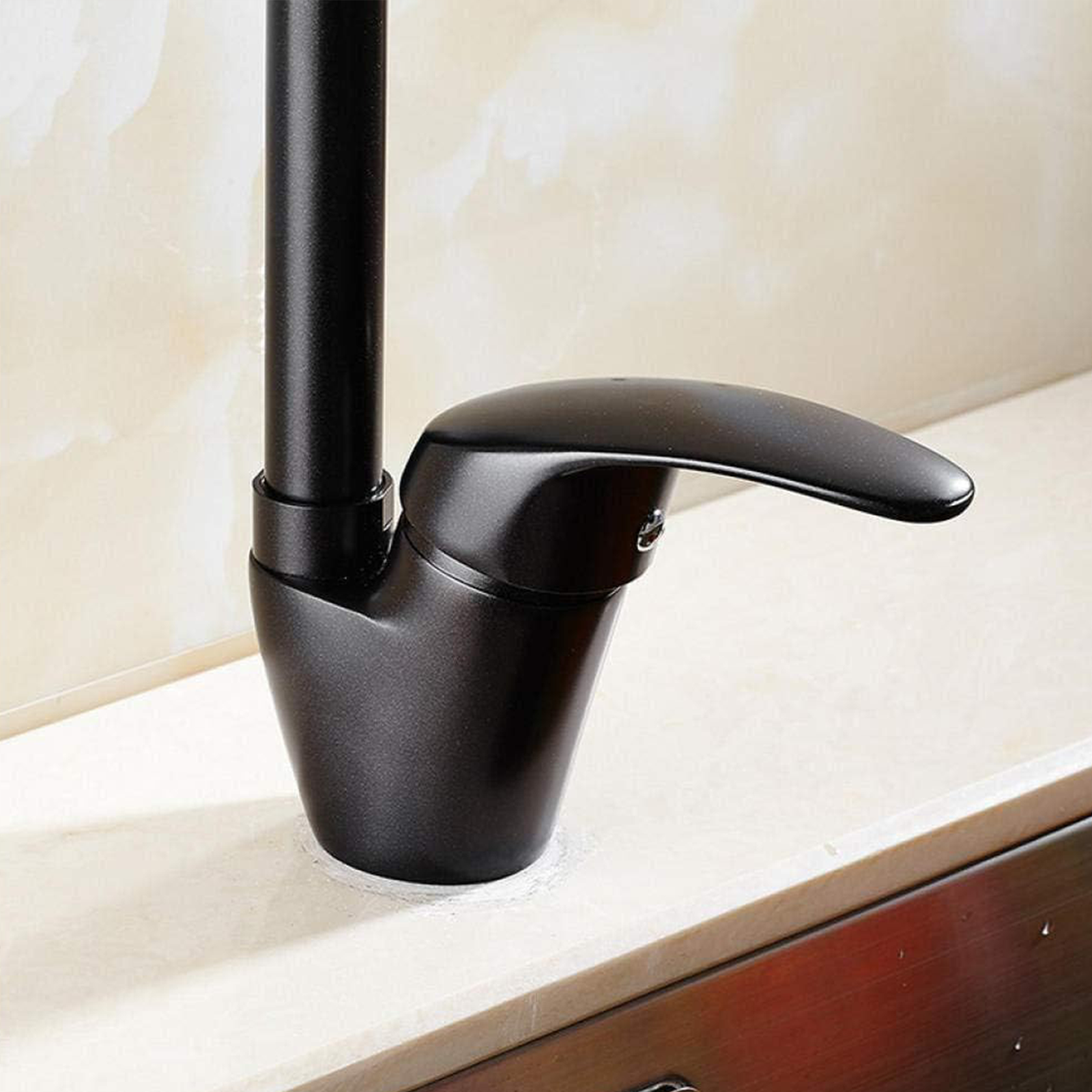 "Euro" sink mixer tap with high spout, matt black