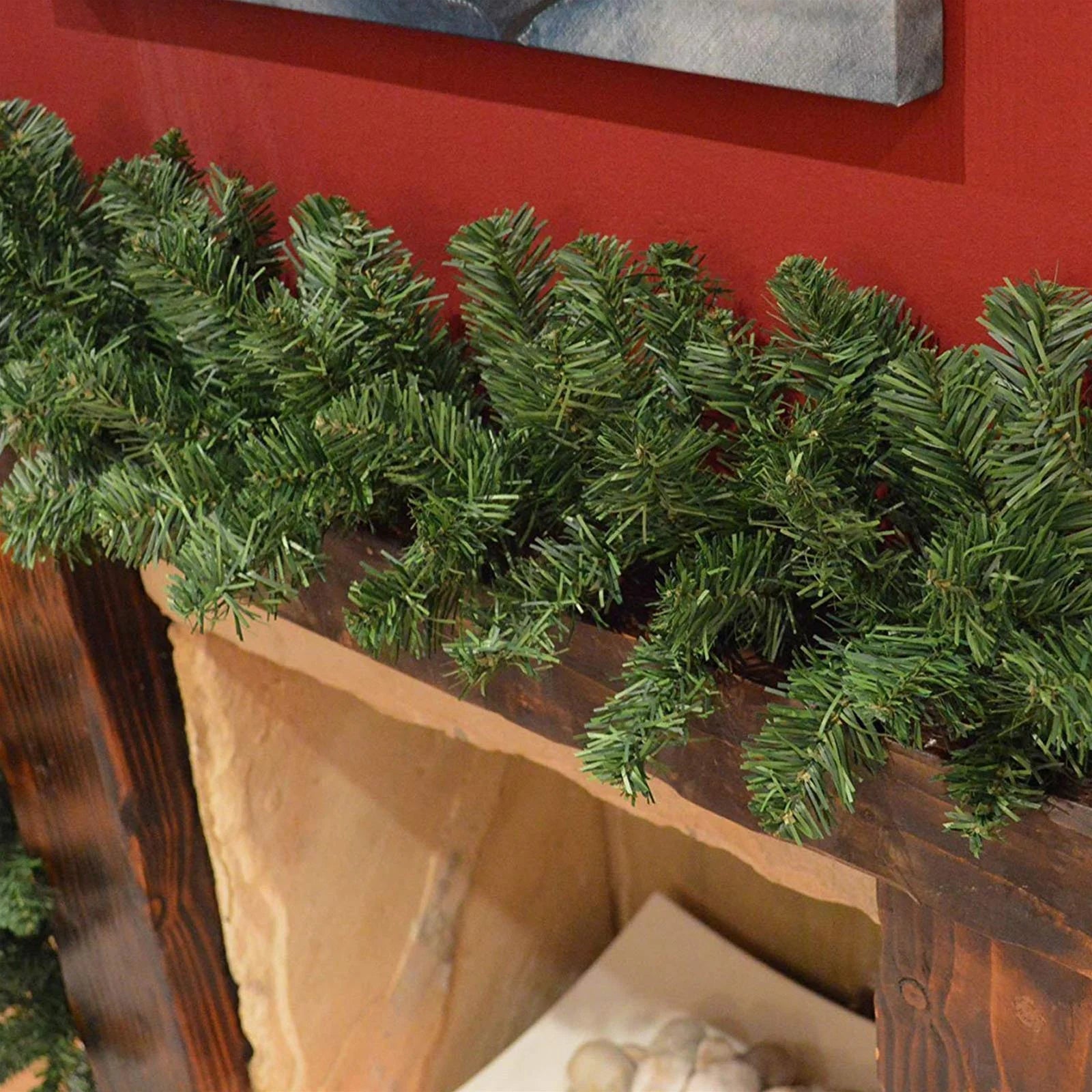 High quality PVC Christmas garland, 500 cm realistic decoration, 380 branches