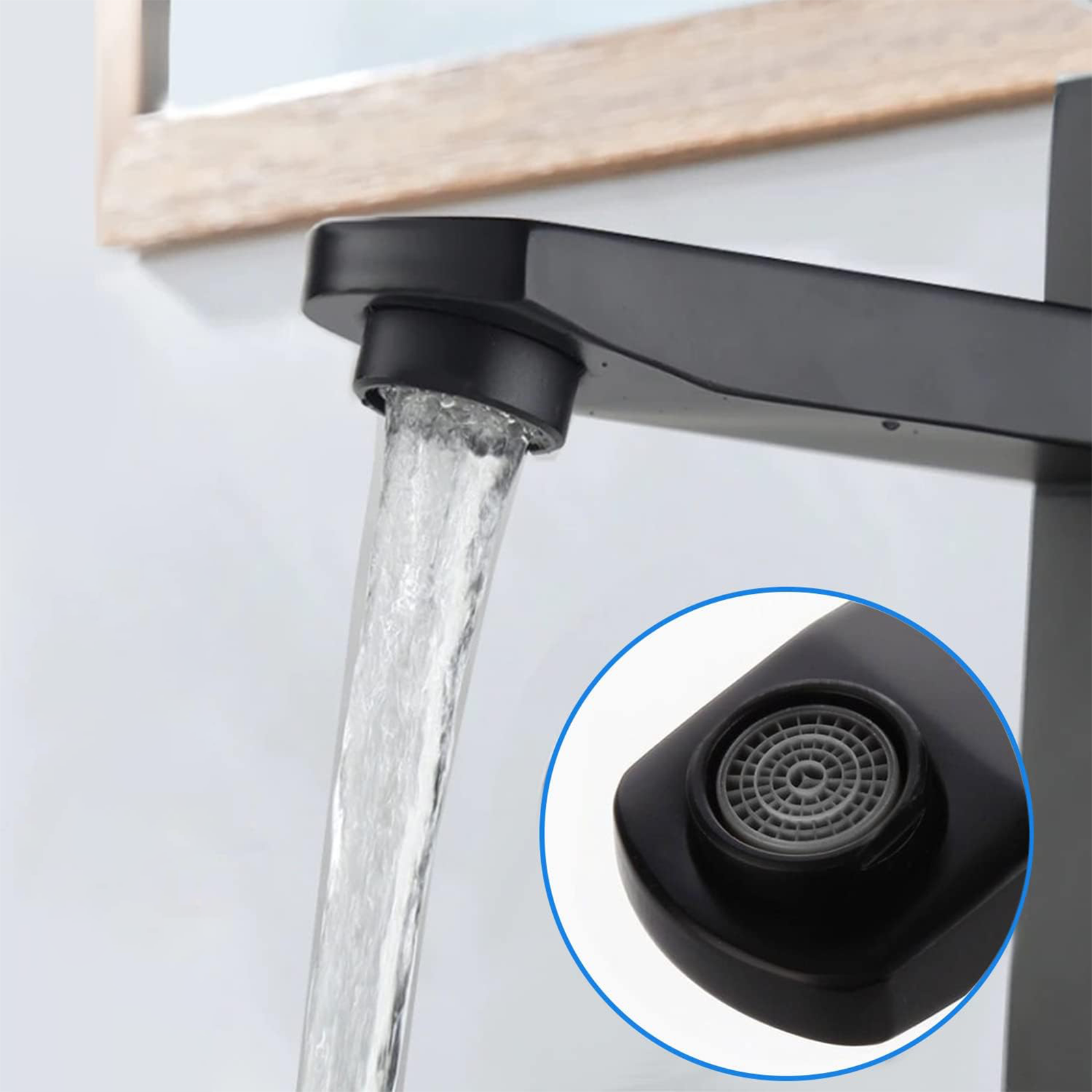 "Elegant" single-lever brass basin faucet in matte black