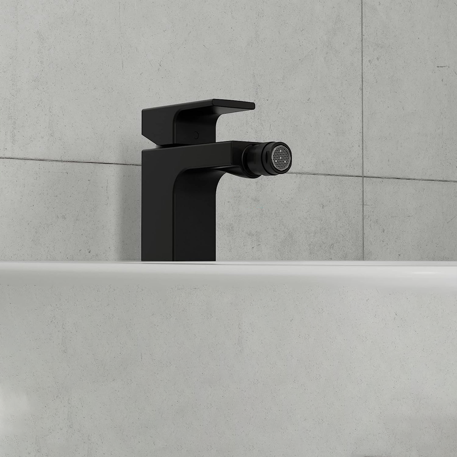 "Elegant" bidet mixer tap in matt black brass