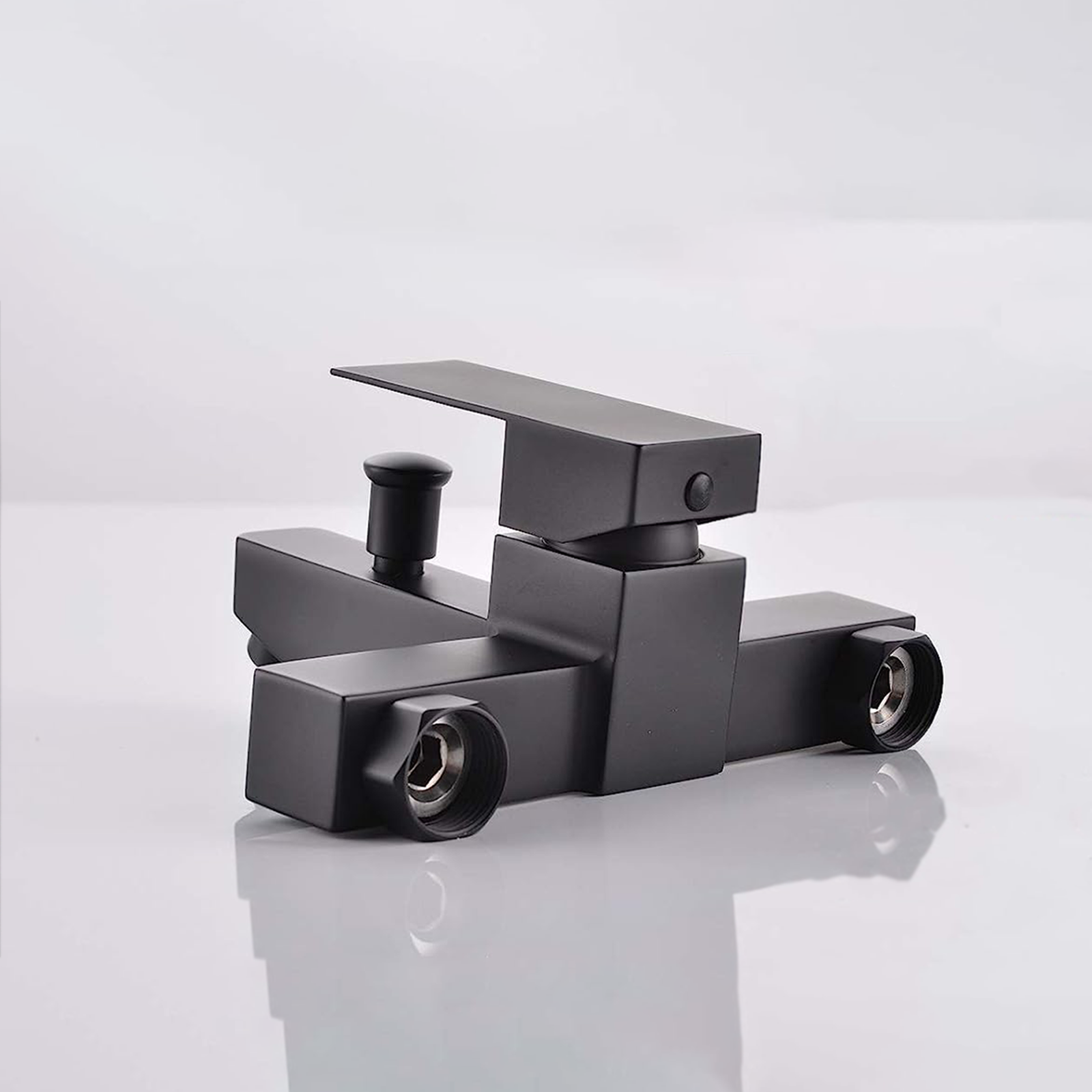 "Elegant" single-lever bath mixer tap in matt black brass