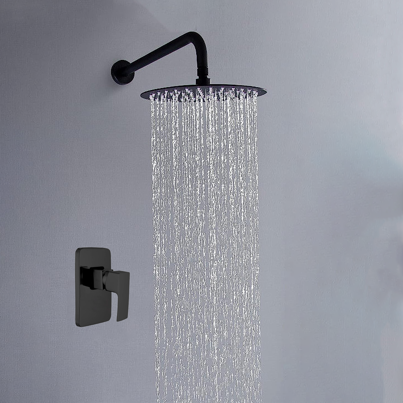 "Elegant" built-in single-lever shower mixer in matt black brass