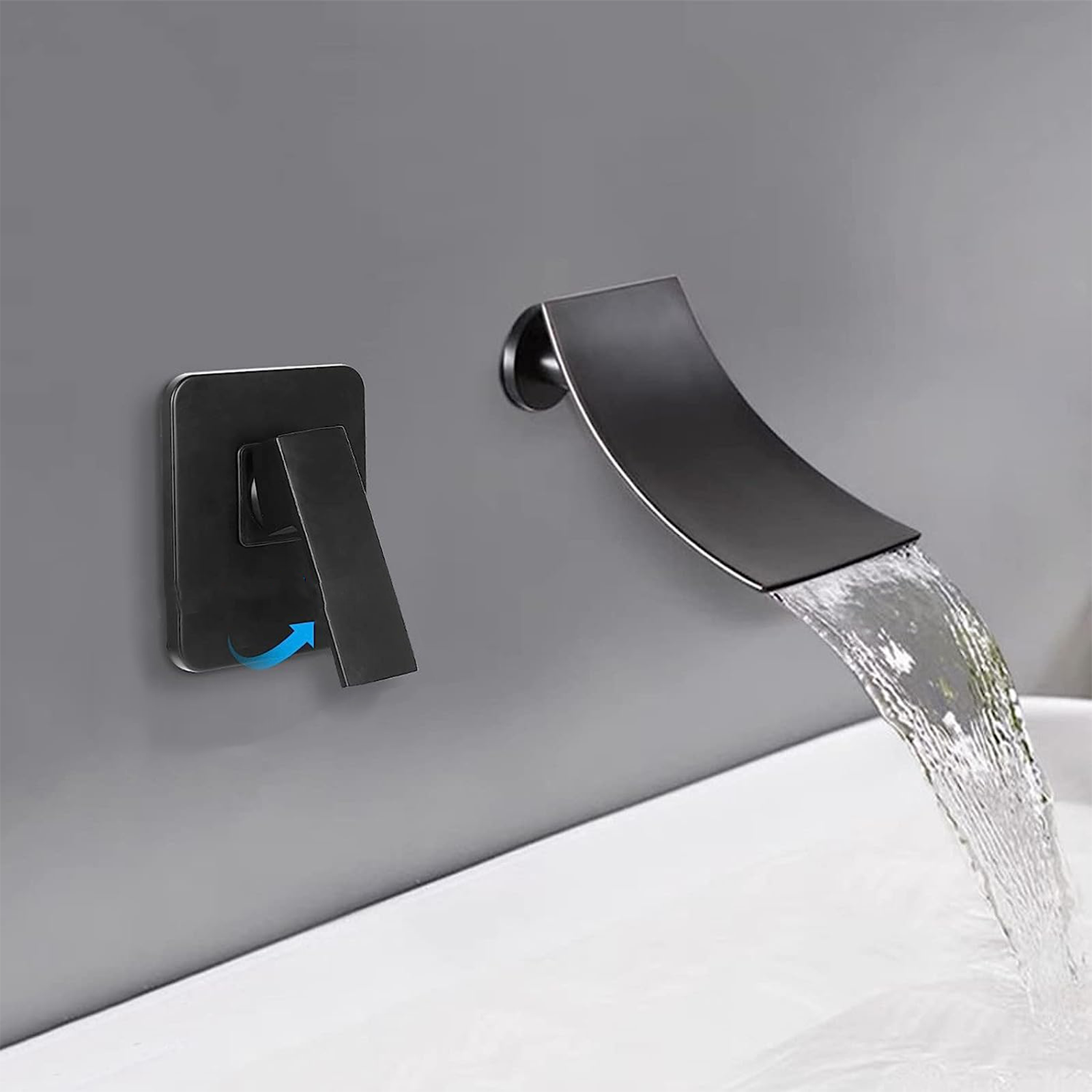 "Elegant" built-in single-lever shower mixer in matt black brass