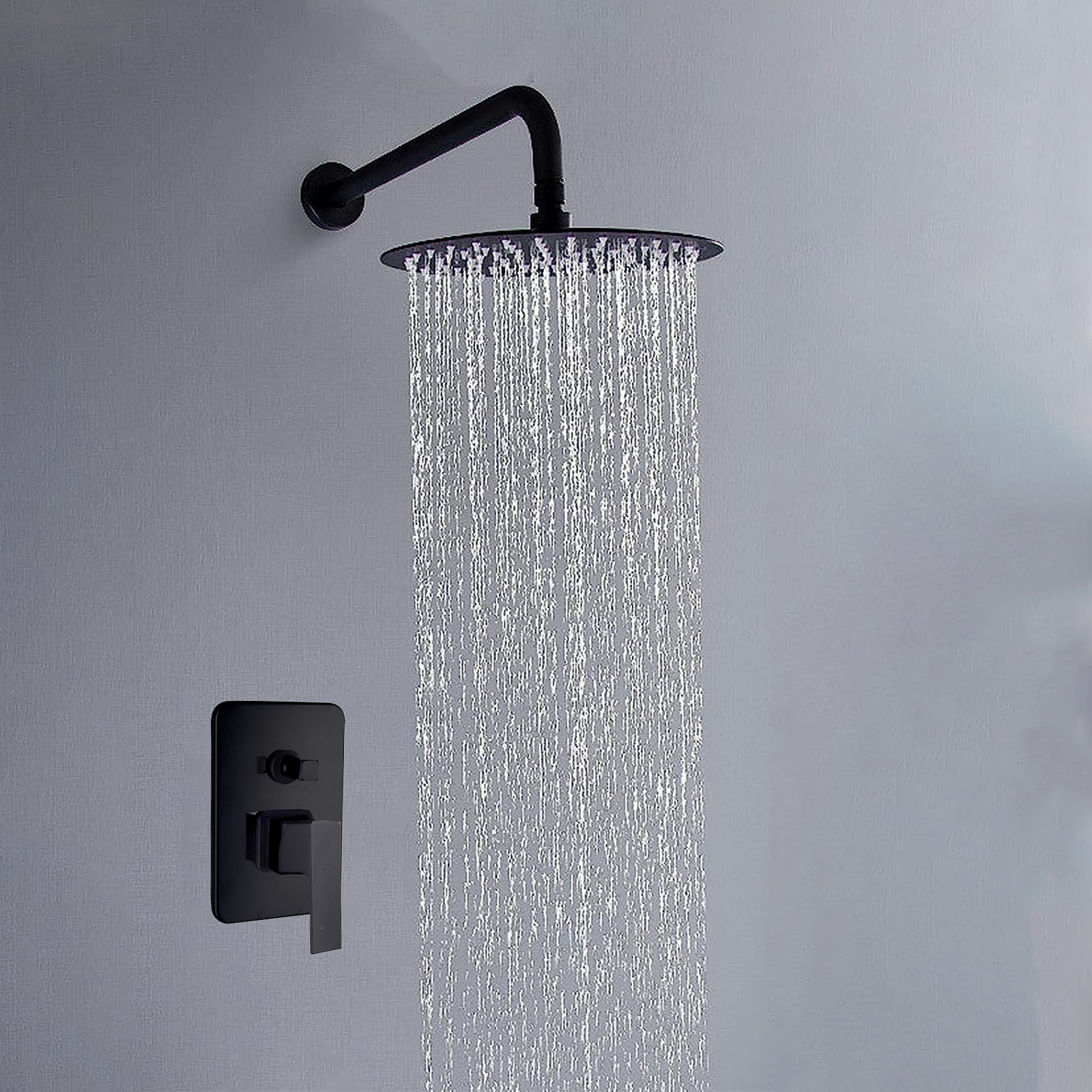 "Elegant" built-in single-lever shower mixer in matt black brass