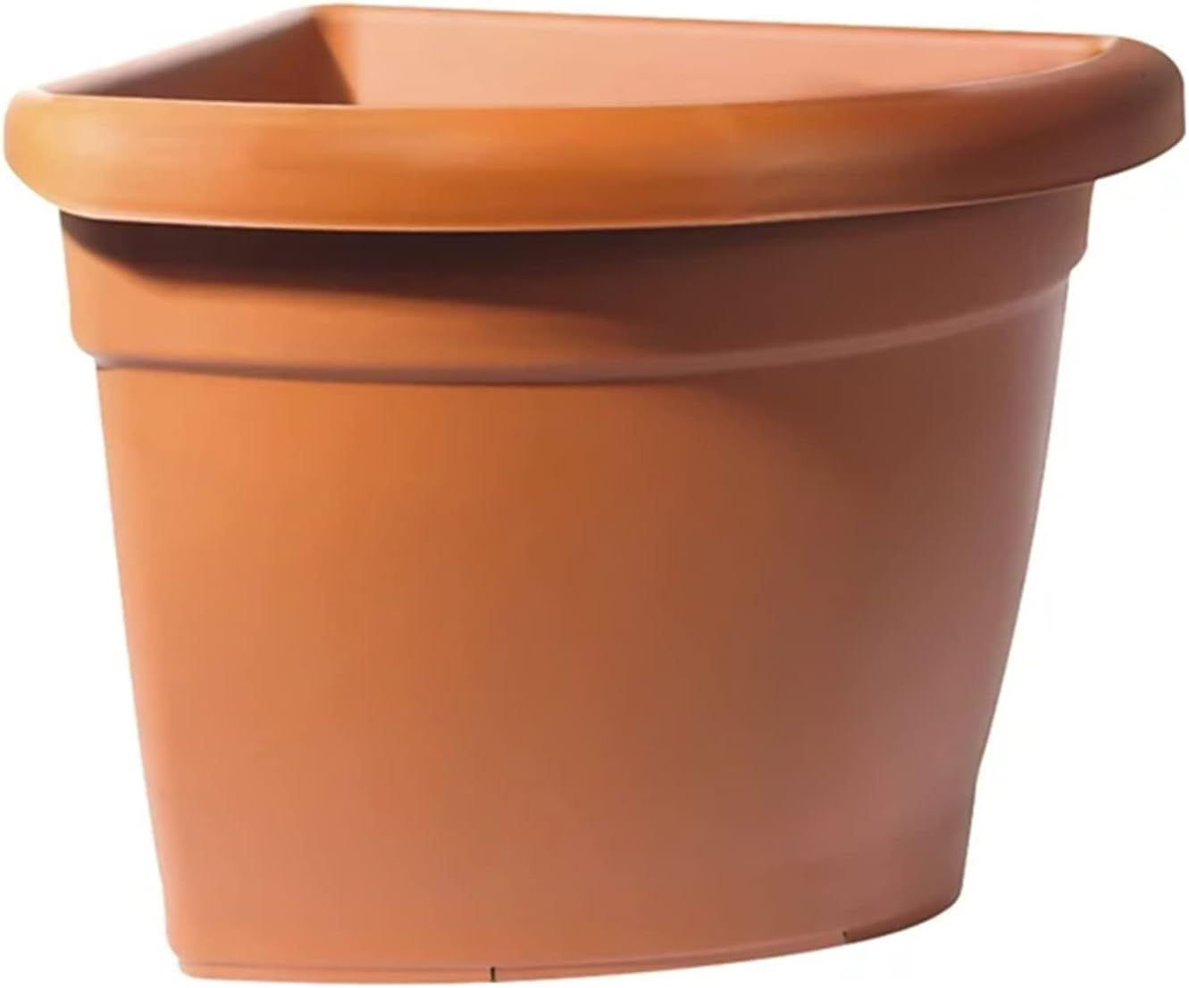 "Sunflower" corner terracotta plastic pot and saucer for outdoors