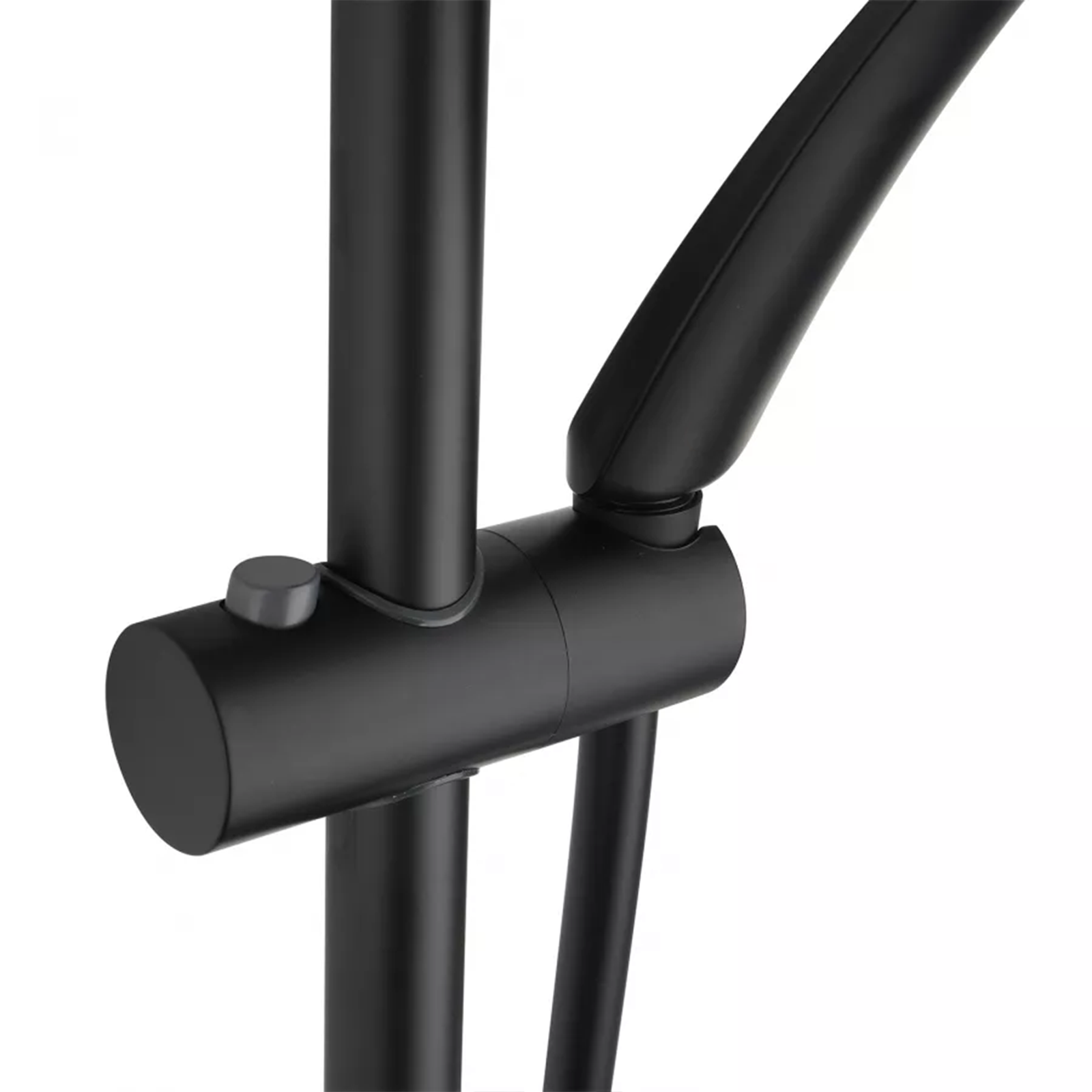 "Touch13" 3-jet shower head with hand shower in matt black brass, 63x16 cm, 10h