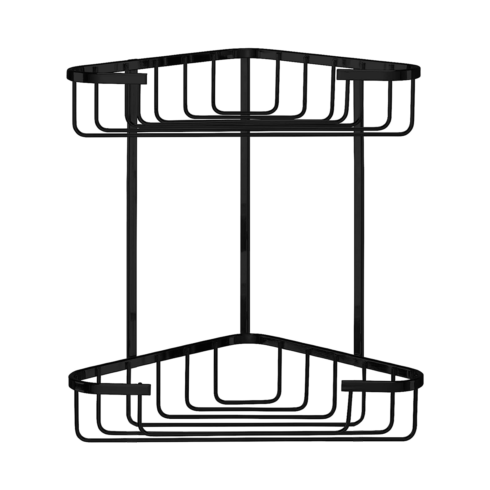 "Lier" corner shower soap dish in black steel, 20x15 cm