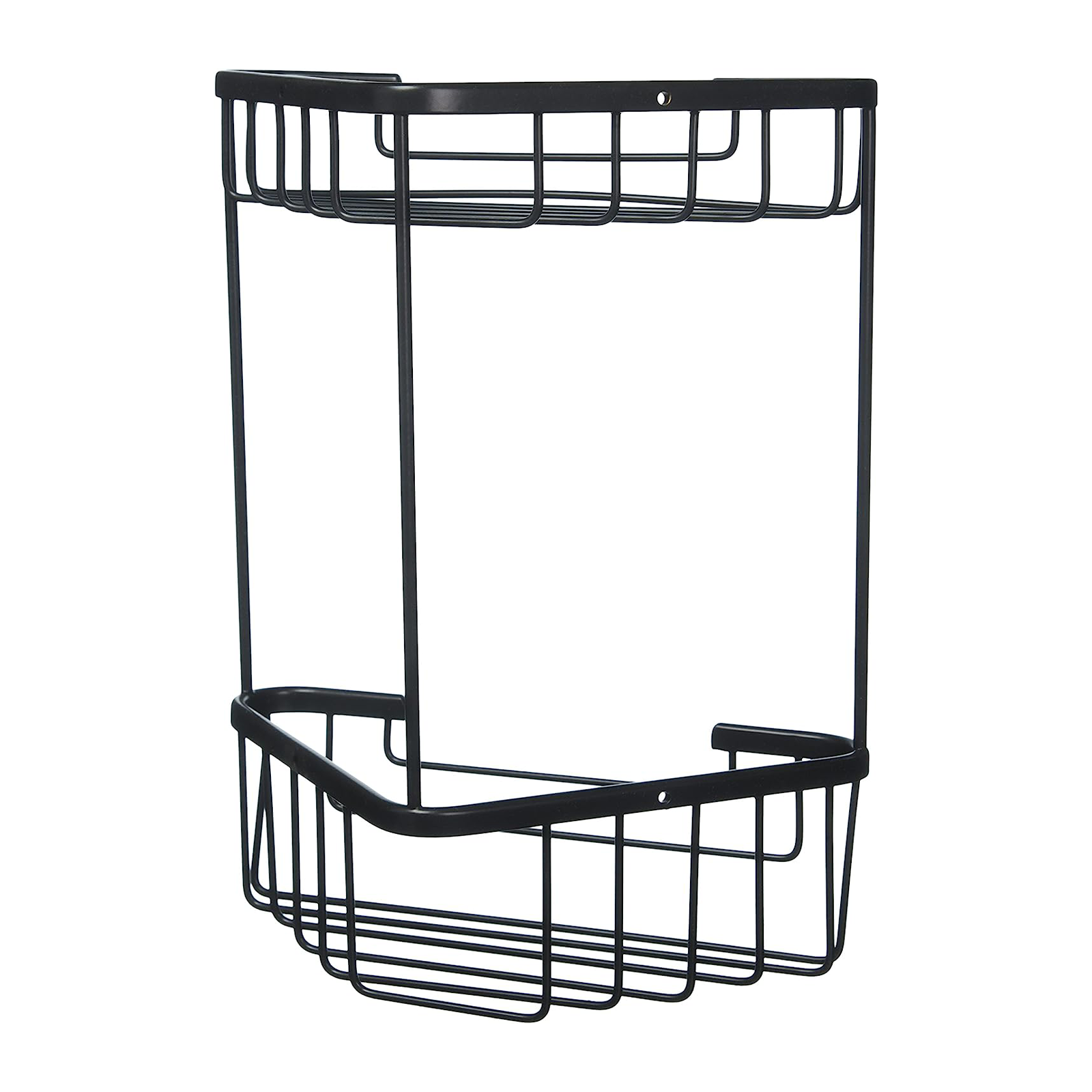 "Lier" corner shower soap dish in black steel, 20x15 cm