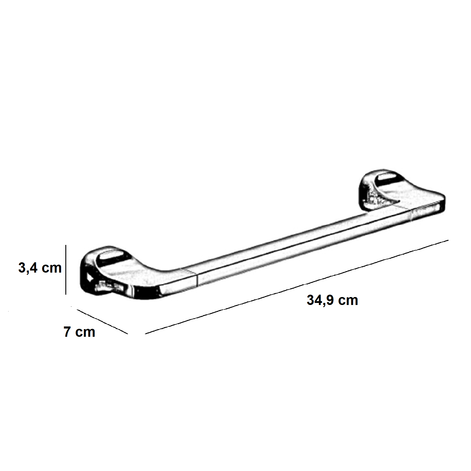 "Stelvio" wall-mounted bathroom towel rack in matte black stainless steel for towels