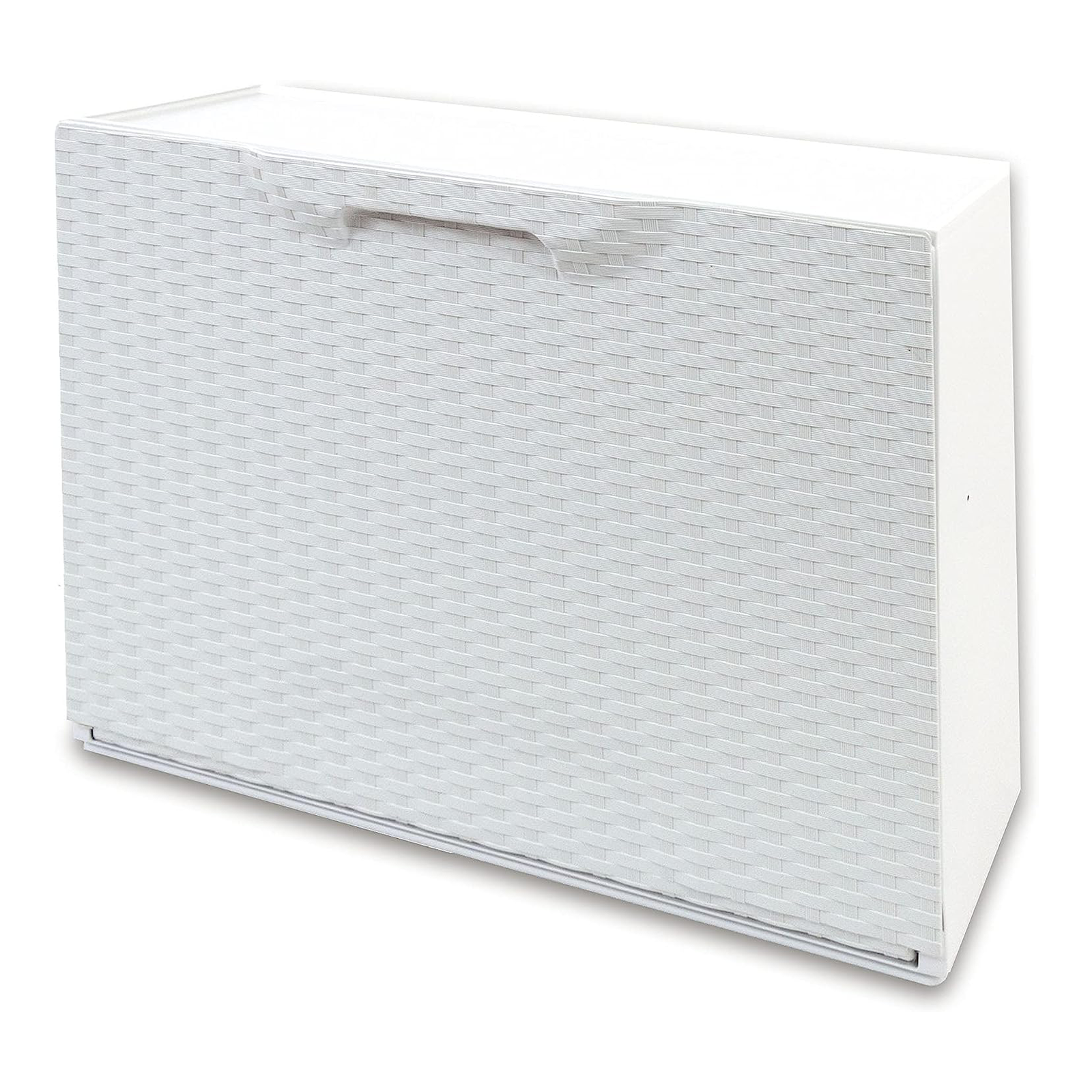 Modular shoe rack in plastic rattan with retractable door cm 51x18 40h
