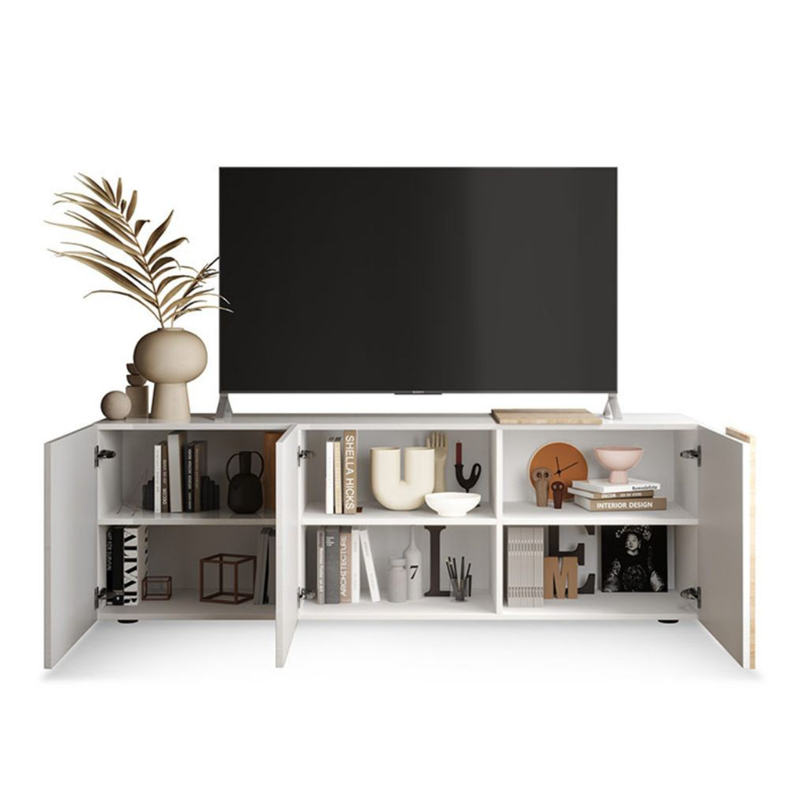 "Venus" 3-door wooden TV stand for living room, 181x44 cm, 59h