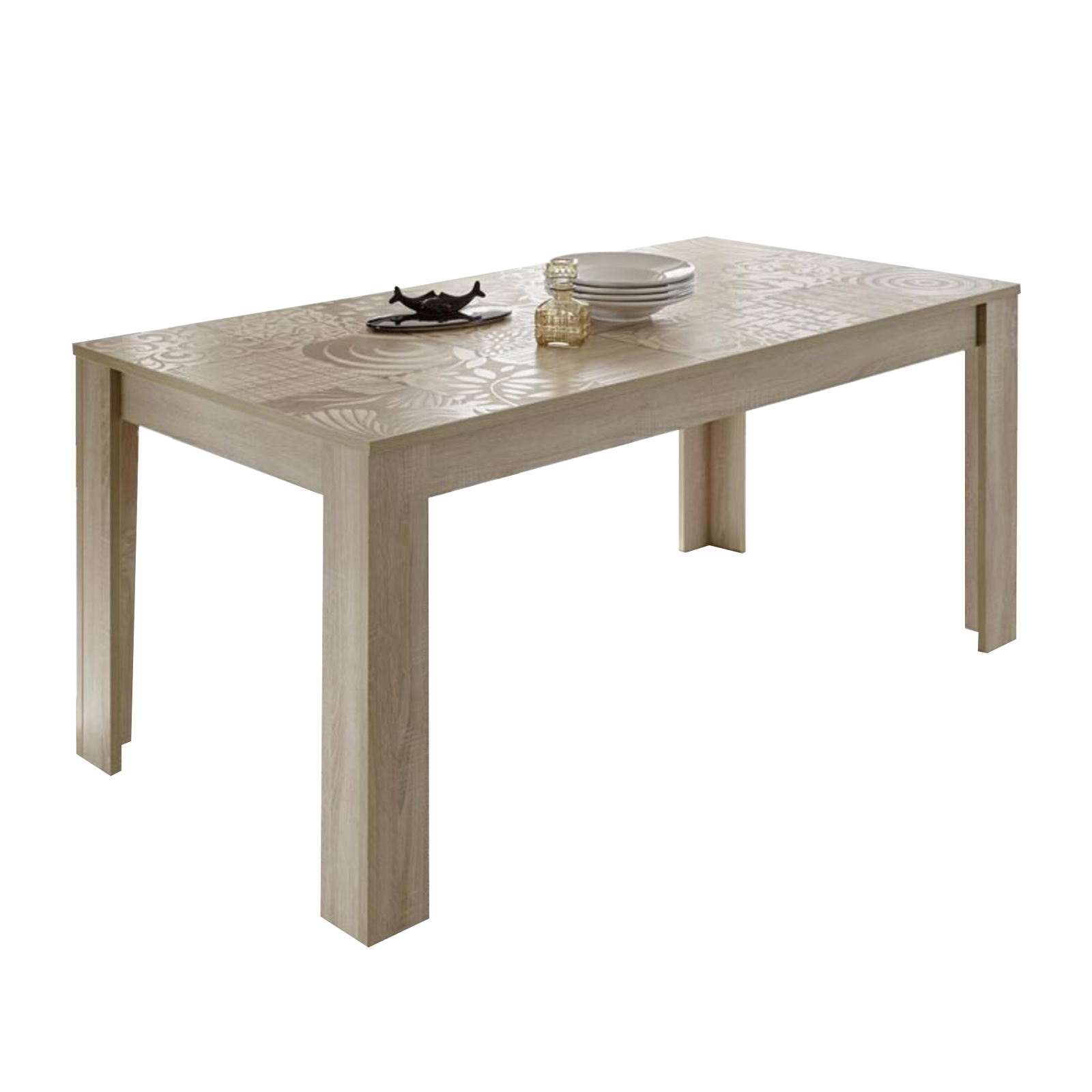 Extendable modern table "Miro" in screen-printed wood cm 137/185x90 ​​79h