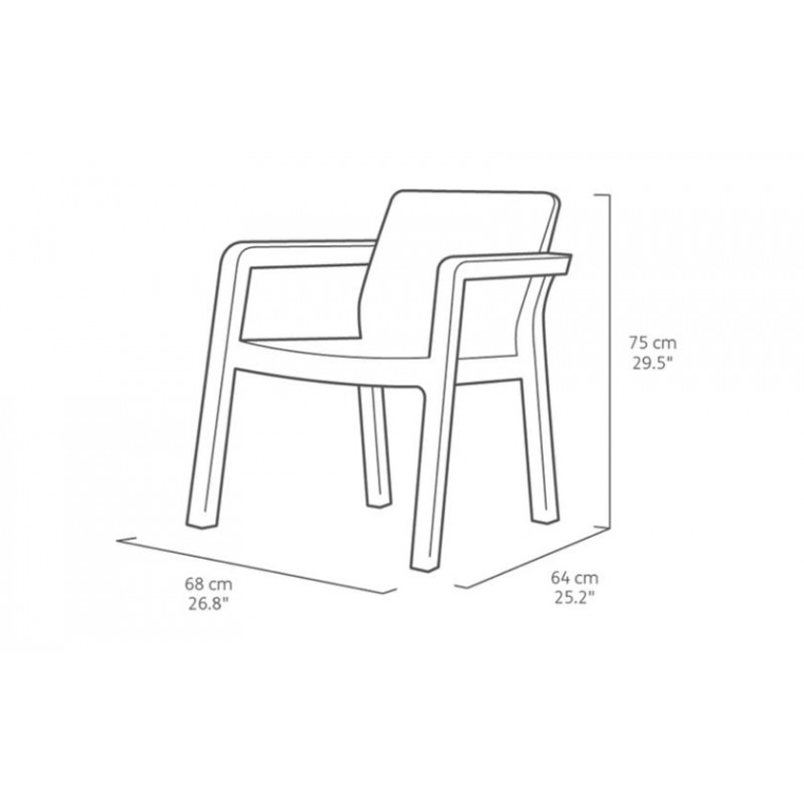 "Emily" graphite resin garden lounge set, sofa, 2 armchairs, coffee table with cushions