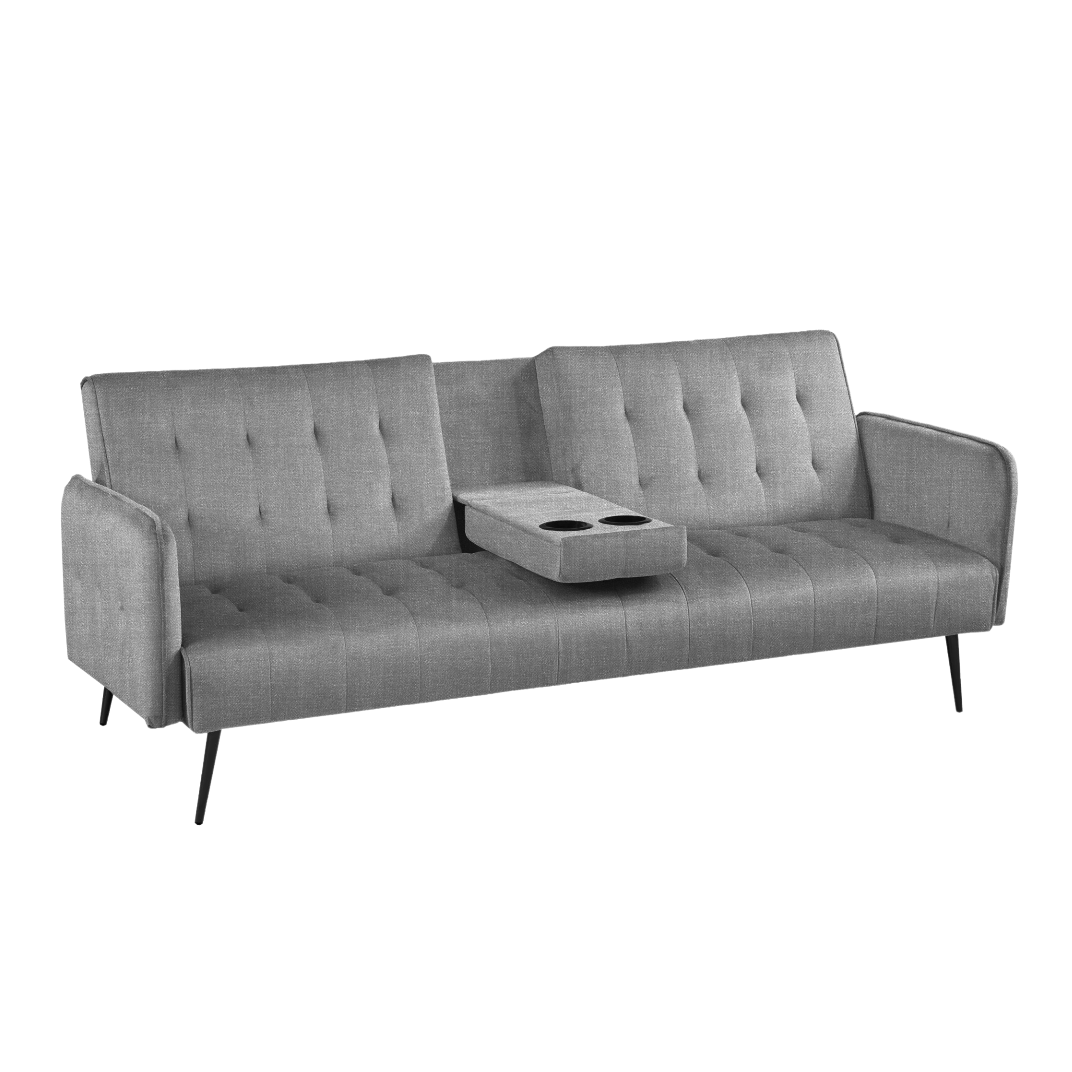 "Cico" 3-seater sofa bed with reclining armrest and cup holder, 196/180x81 cm, 78 cm high