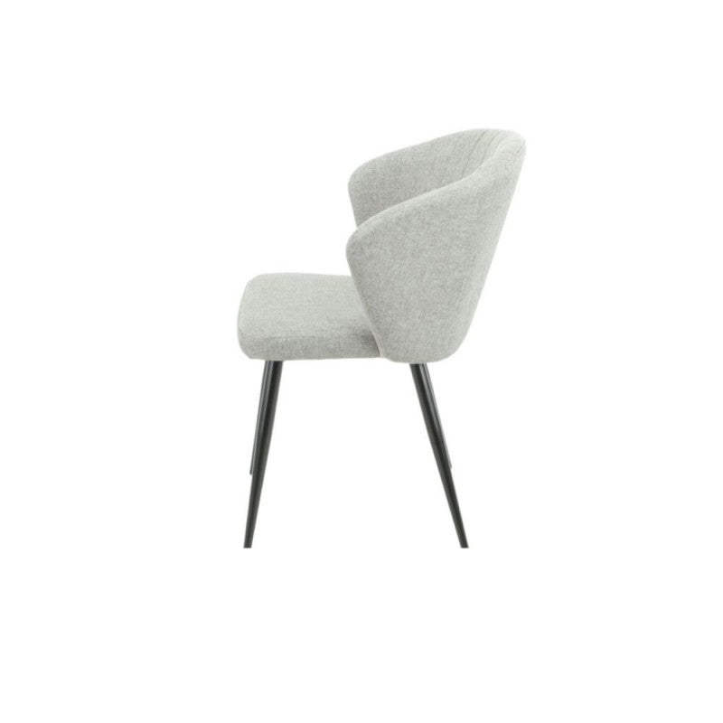 Set of "Krid" dining chairs upholstered in fabric with black metal legs, 44x41 cm, 82h