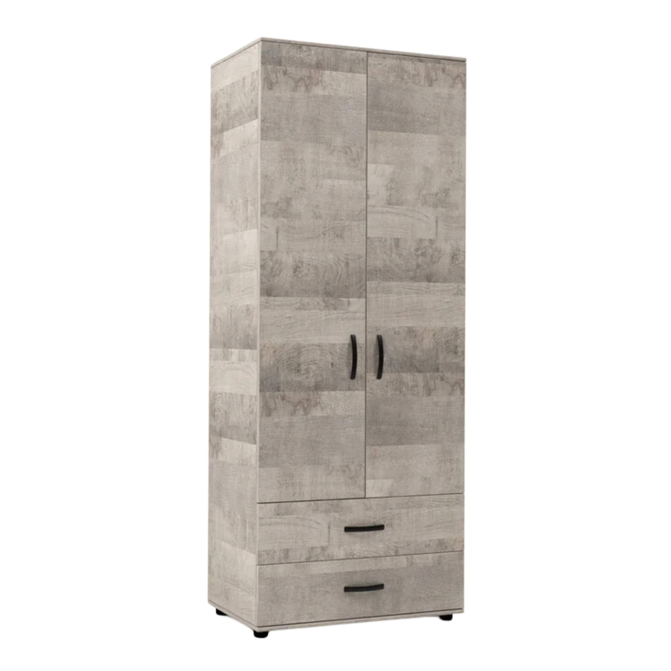 "Clay" wooden wardrobe with 2 doors and 2 drawers, 80x52 cm, 205 cm high