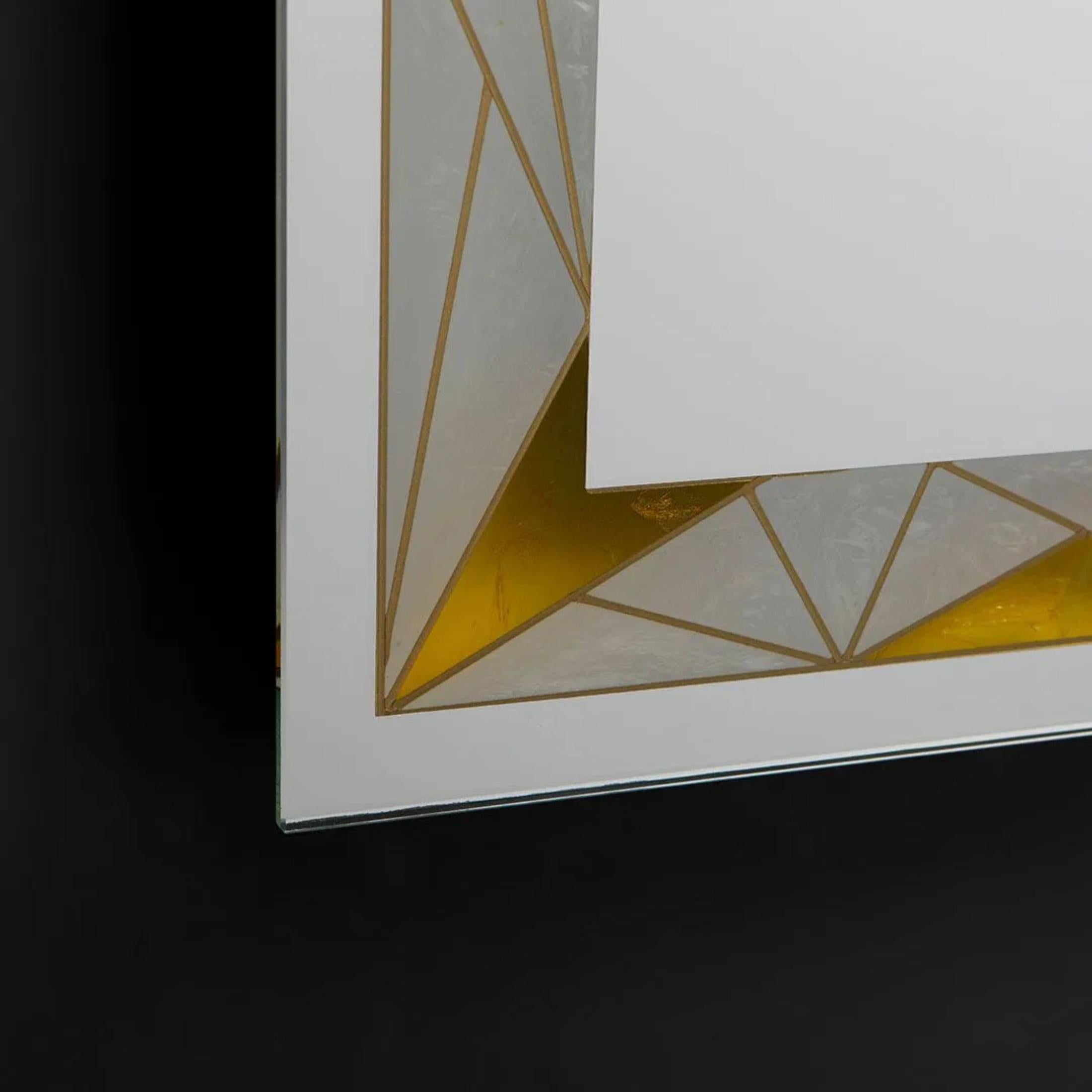 Espejo de pared táctil LED "Mosaic" con inserciones satinadas y de color