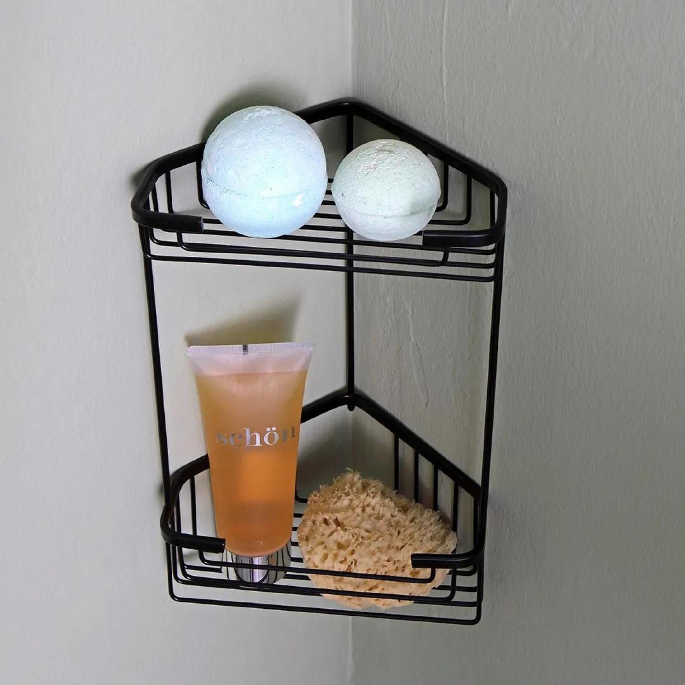 "Clément" double corner soap dish for shower in stainless steel 20x15 cm 31h