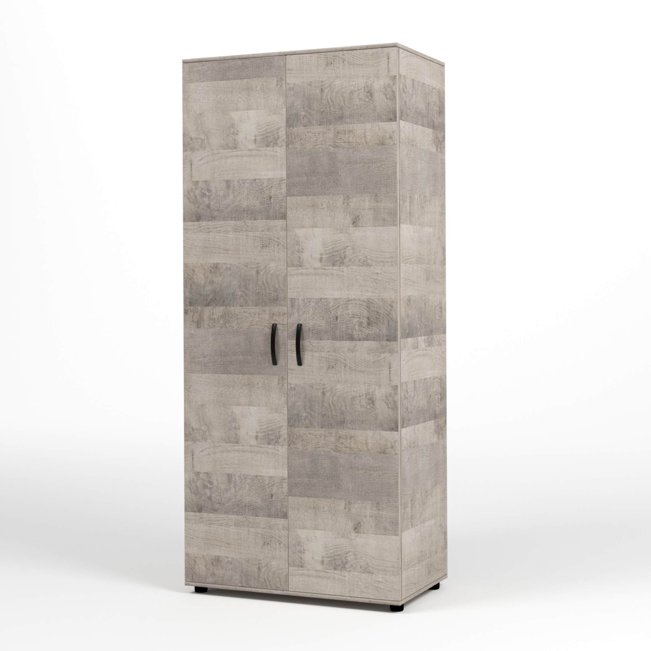 "Cleide" wooden wardrobe with 2 doors and 3 shelves, 80x52 cm, 205 cm high.