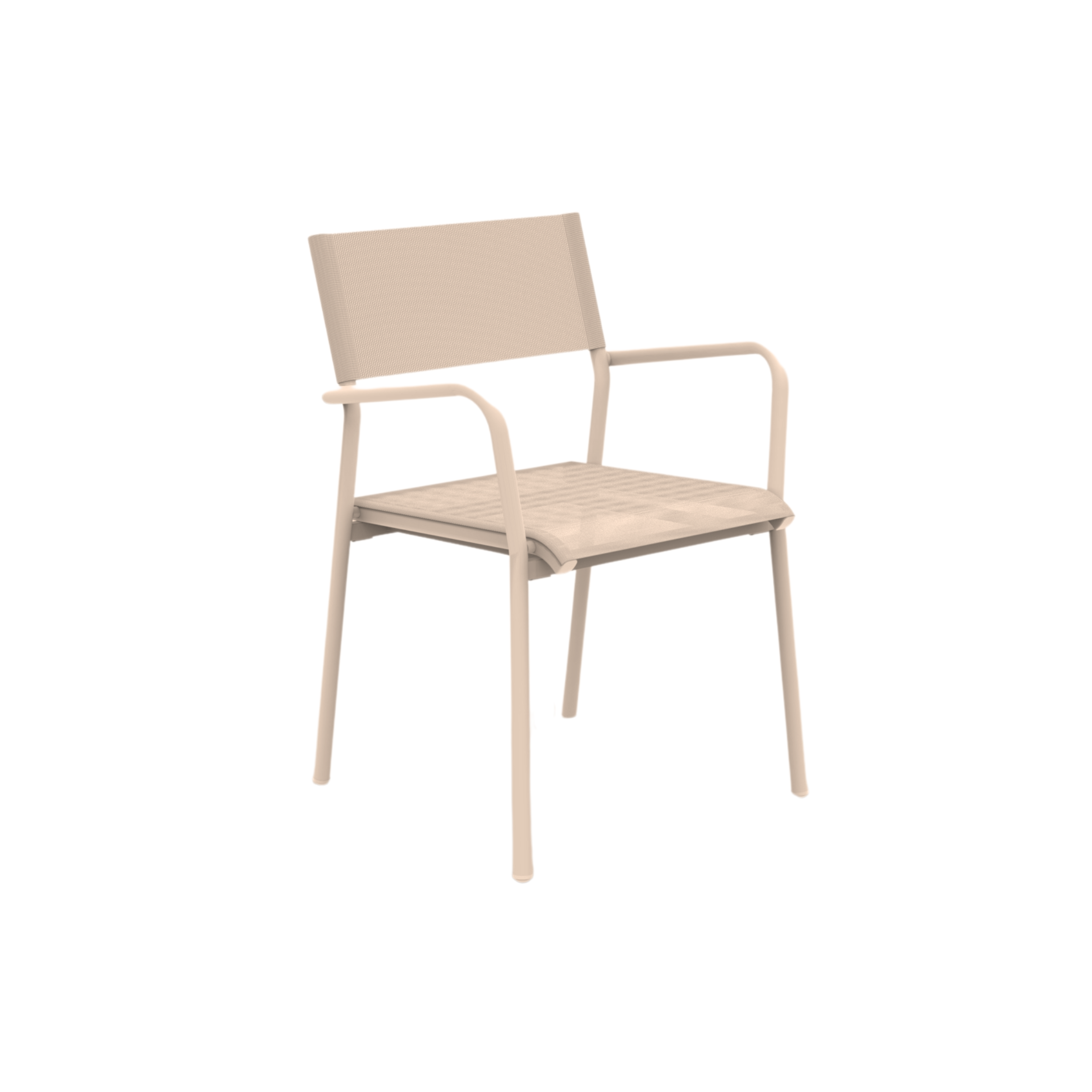 Set of chairs with seat and backrest in "Emma" fabric for the garden, stackable, 59x56 cm, 83h