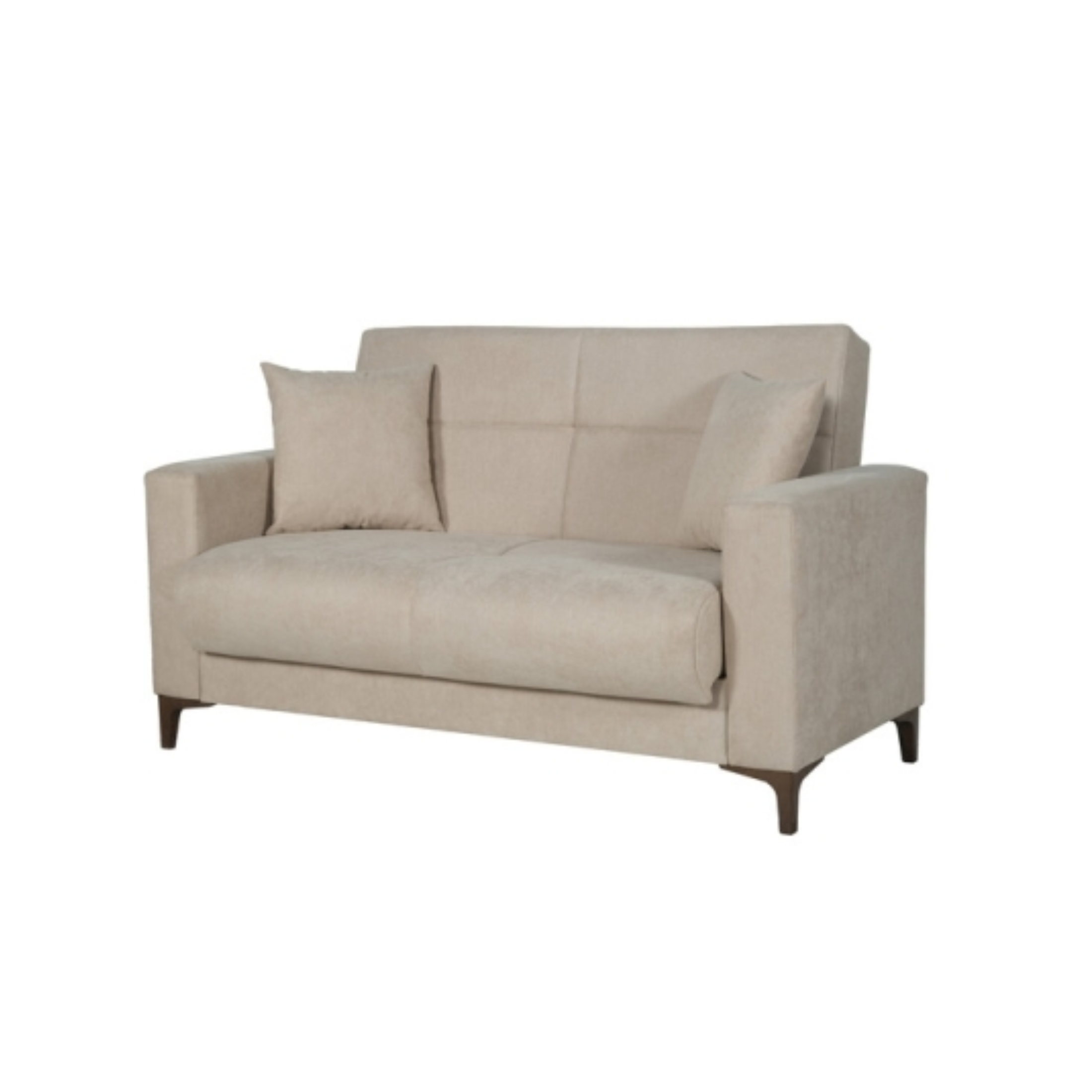 "Bravo Bacos" fabric sofa with storage drawer and two cushions