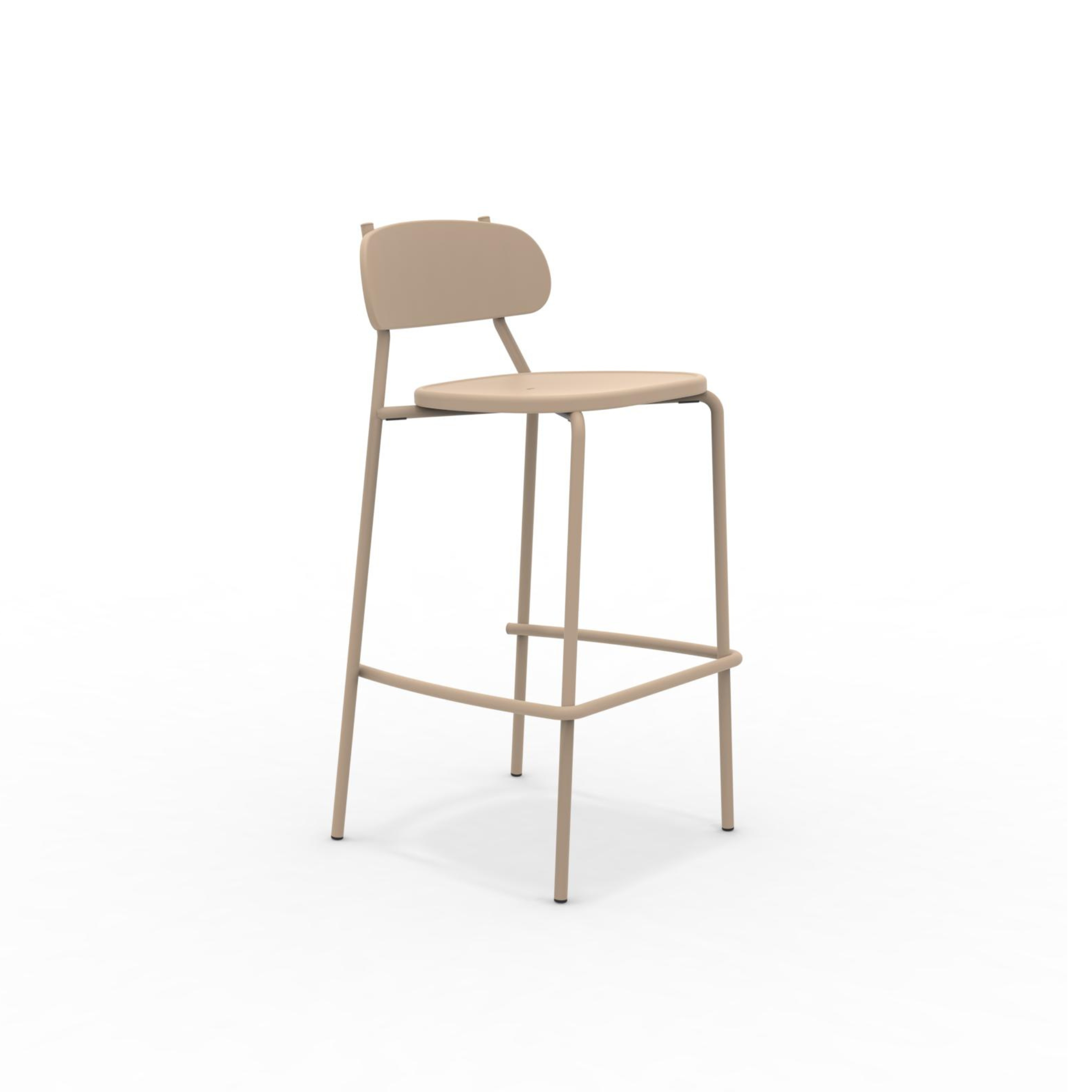 Set of stackable "Fox" garden stools in painted metal, 48x50 cm, 98h