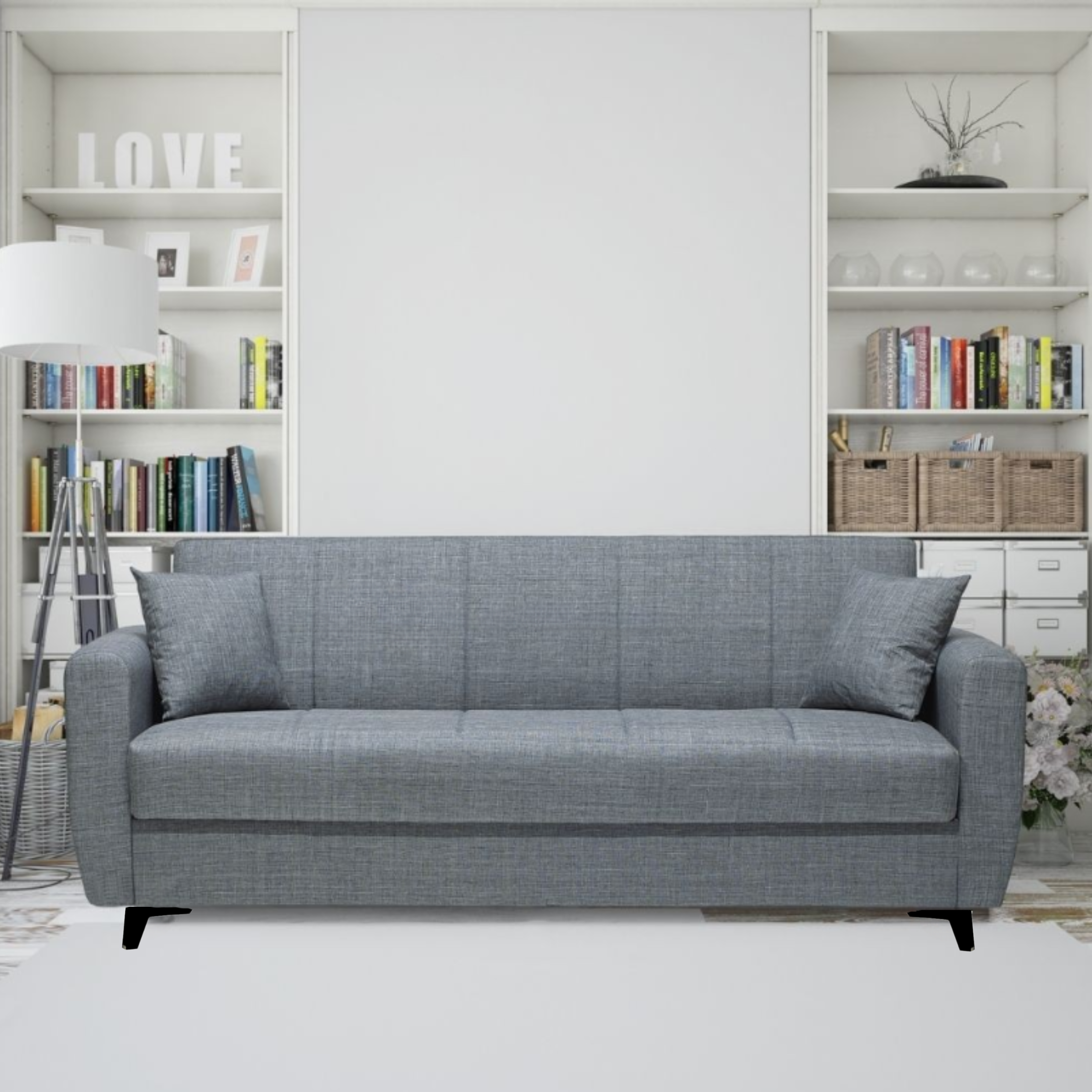"Delia" sofa bed for living room in modern fabric 210x78 cm 78h