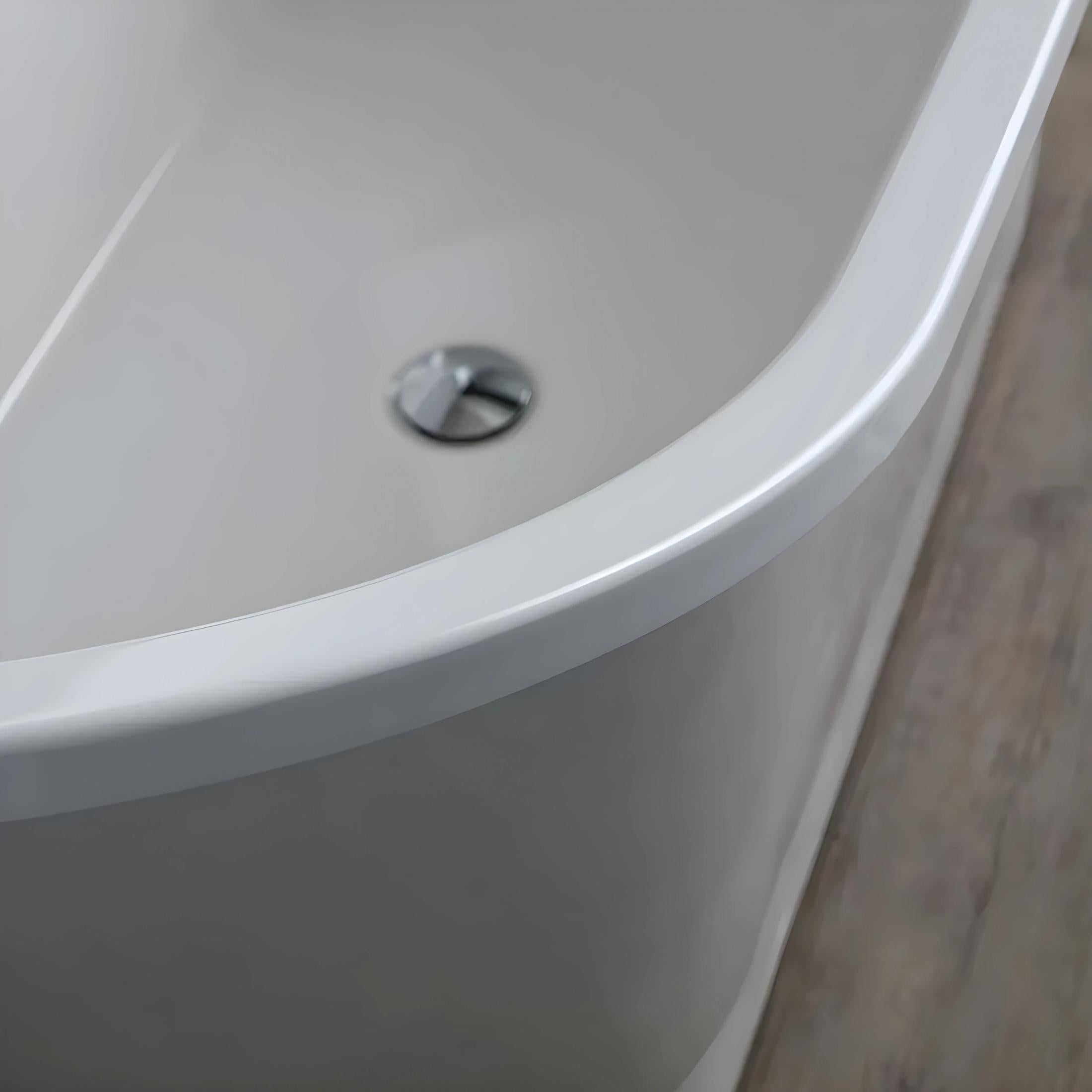"Alma" freestanding bathtub in white recomposed marble 159.5x73 cm 80.5h