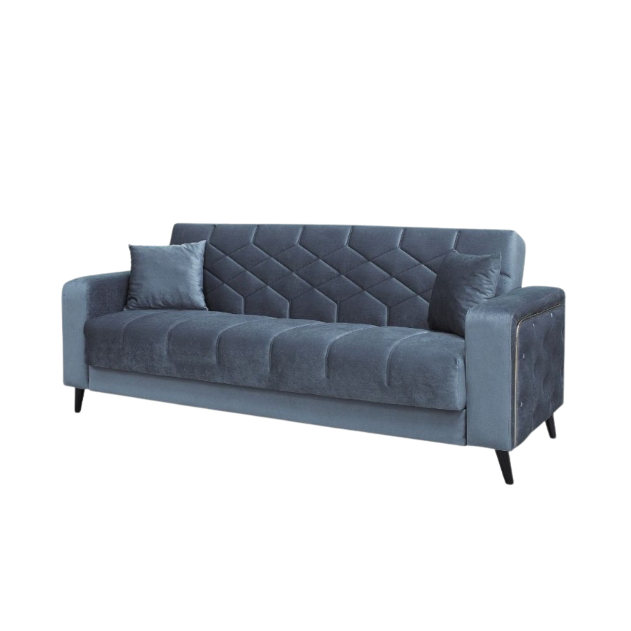 Modern 3-seater "Lisa" velvet sofa bed for living room, 225x85 cm, 84h