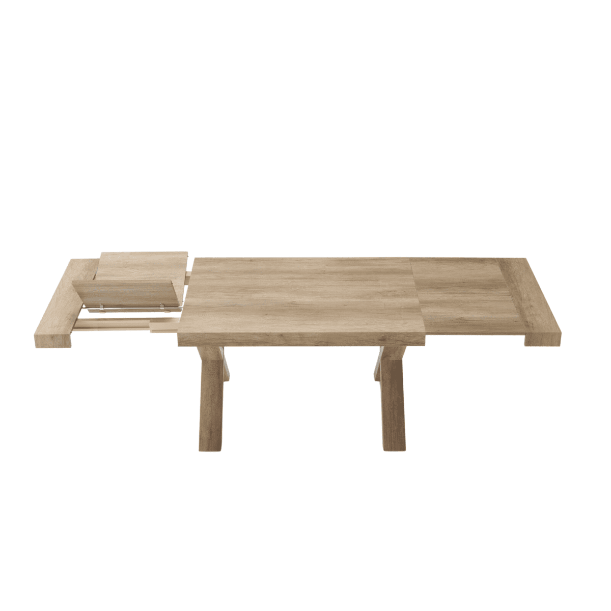 Tavolo allungabile da pranzo "Barton" con allunghe in laminato effetto legno cm 160/260x90 76h - MondoViro