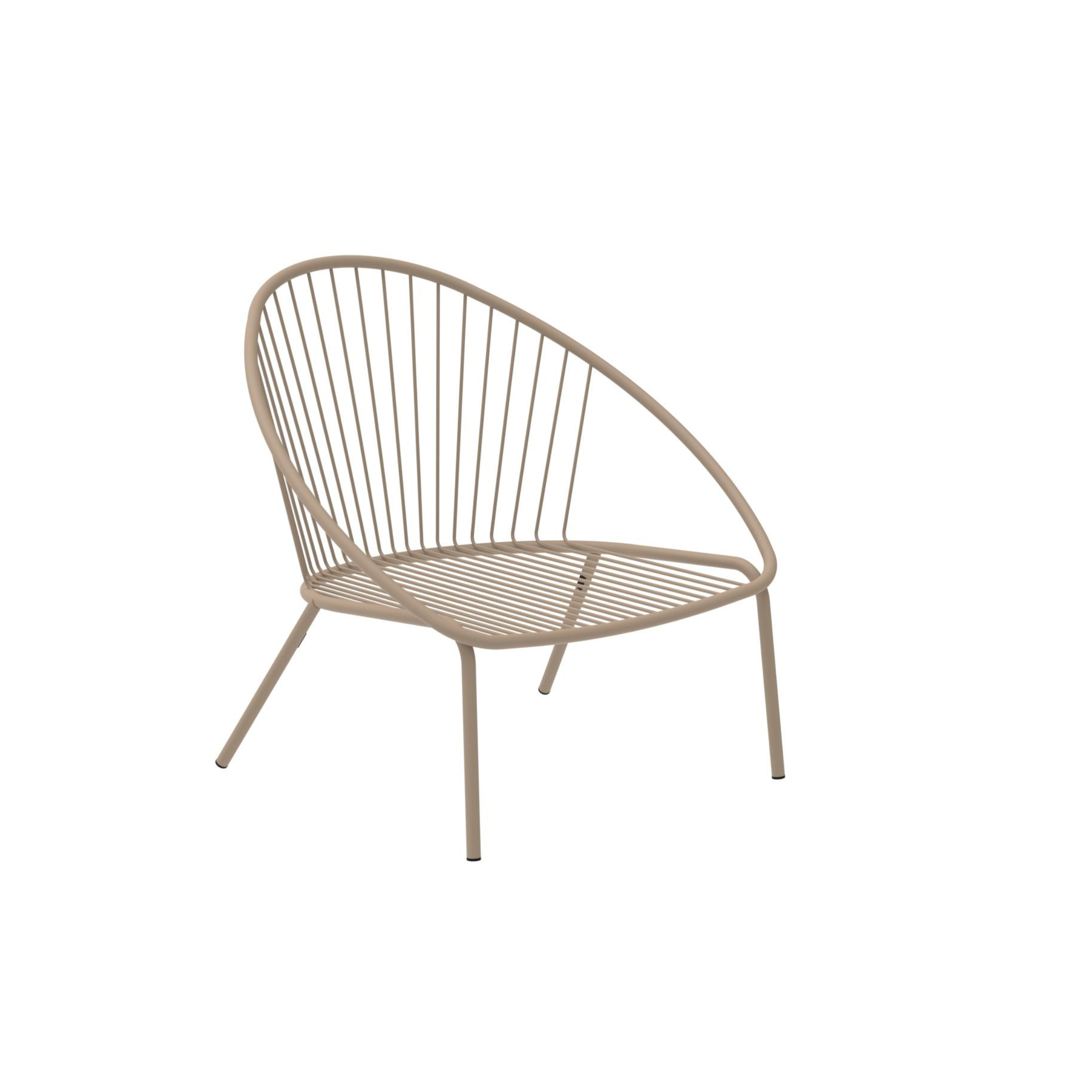 "Aria" low metal garden armchair, stackable lounge chair, 82x86 cm, 87 cm high