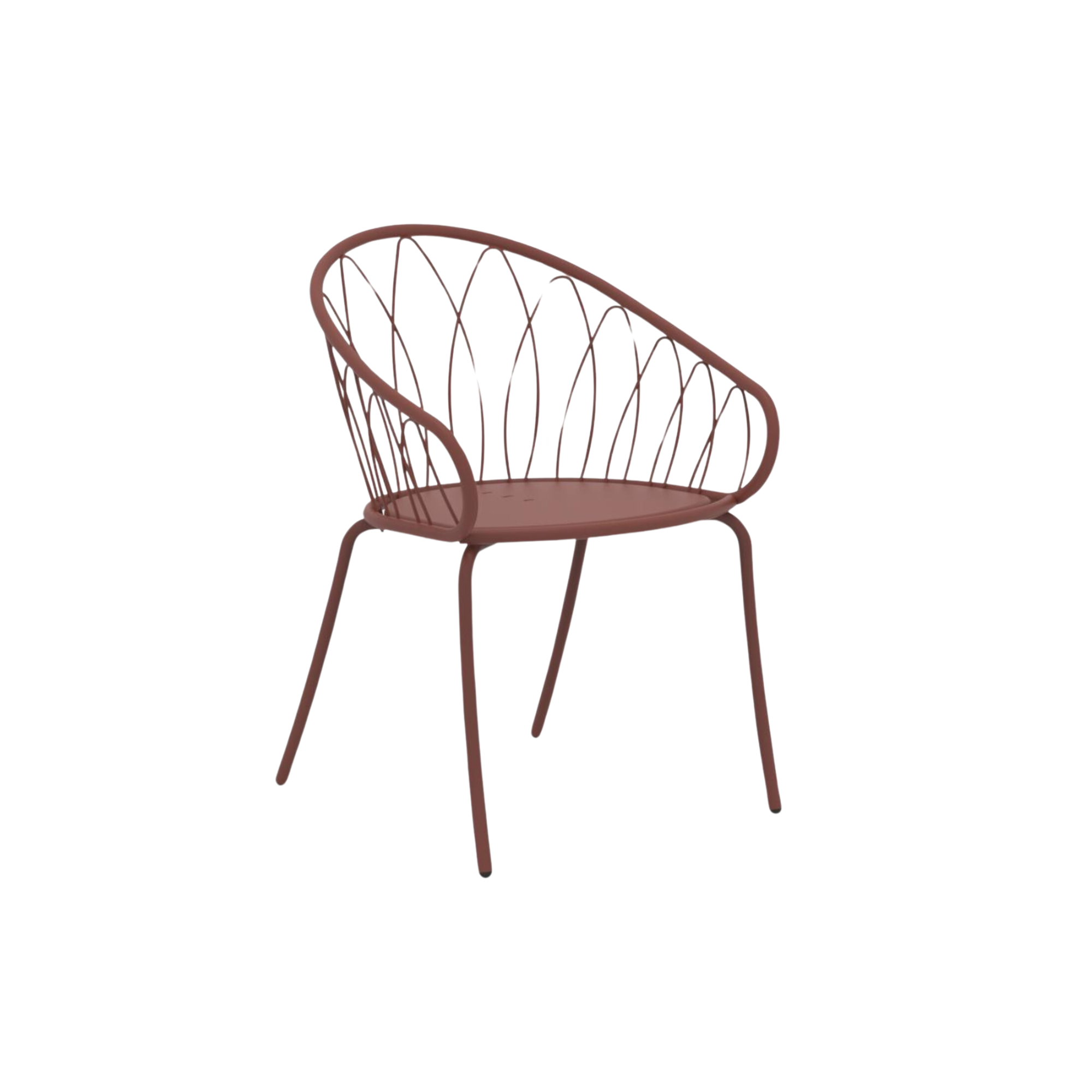 Set of stackable "Flora" painted metal garden chairs, 59x56 cm, 81 cm high