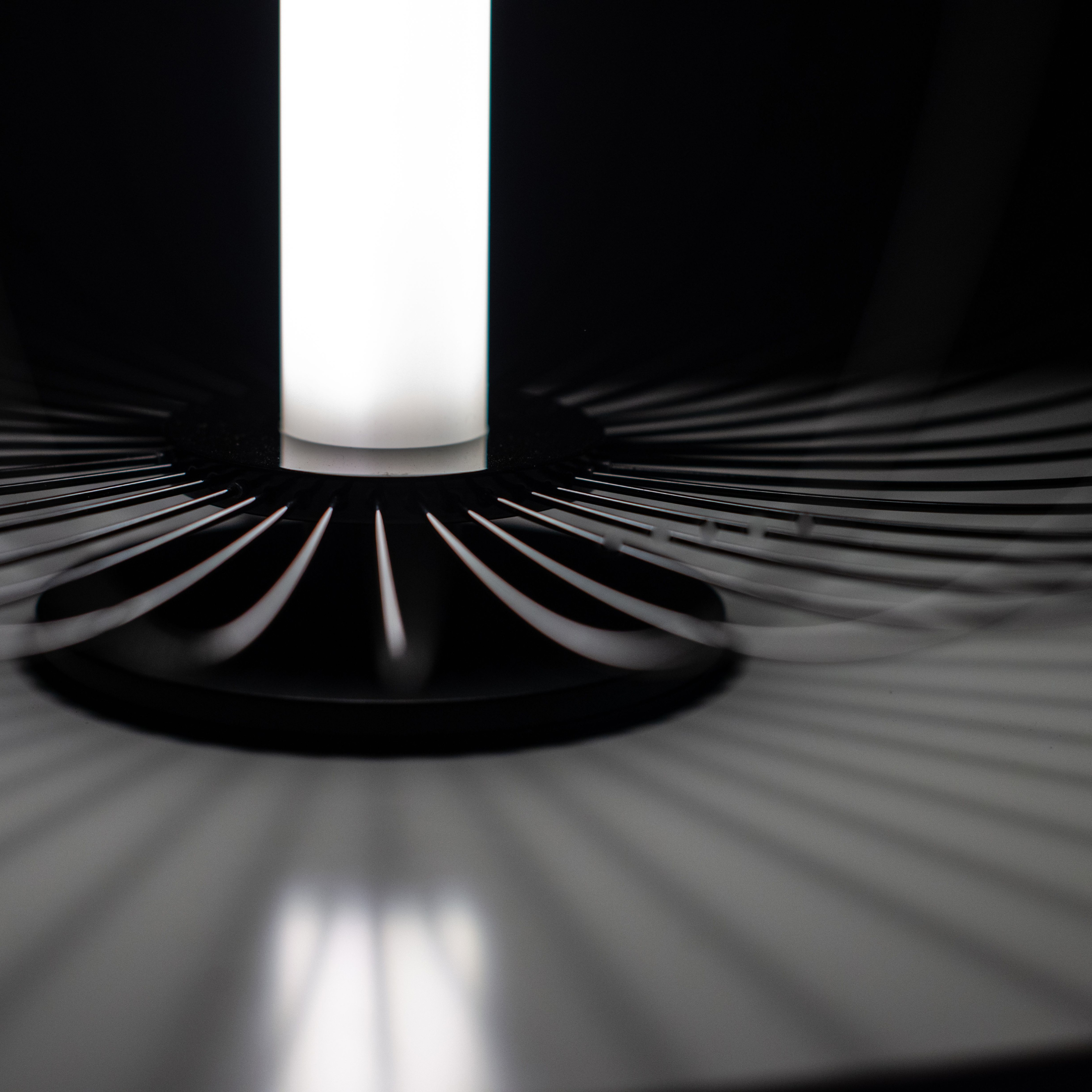 "Jaula" LED floor, table and hanging lamp with steel shade