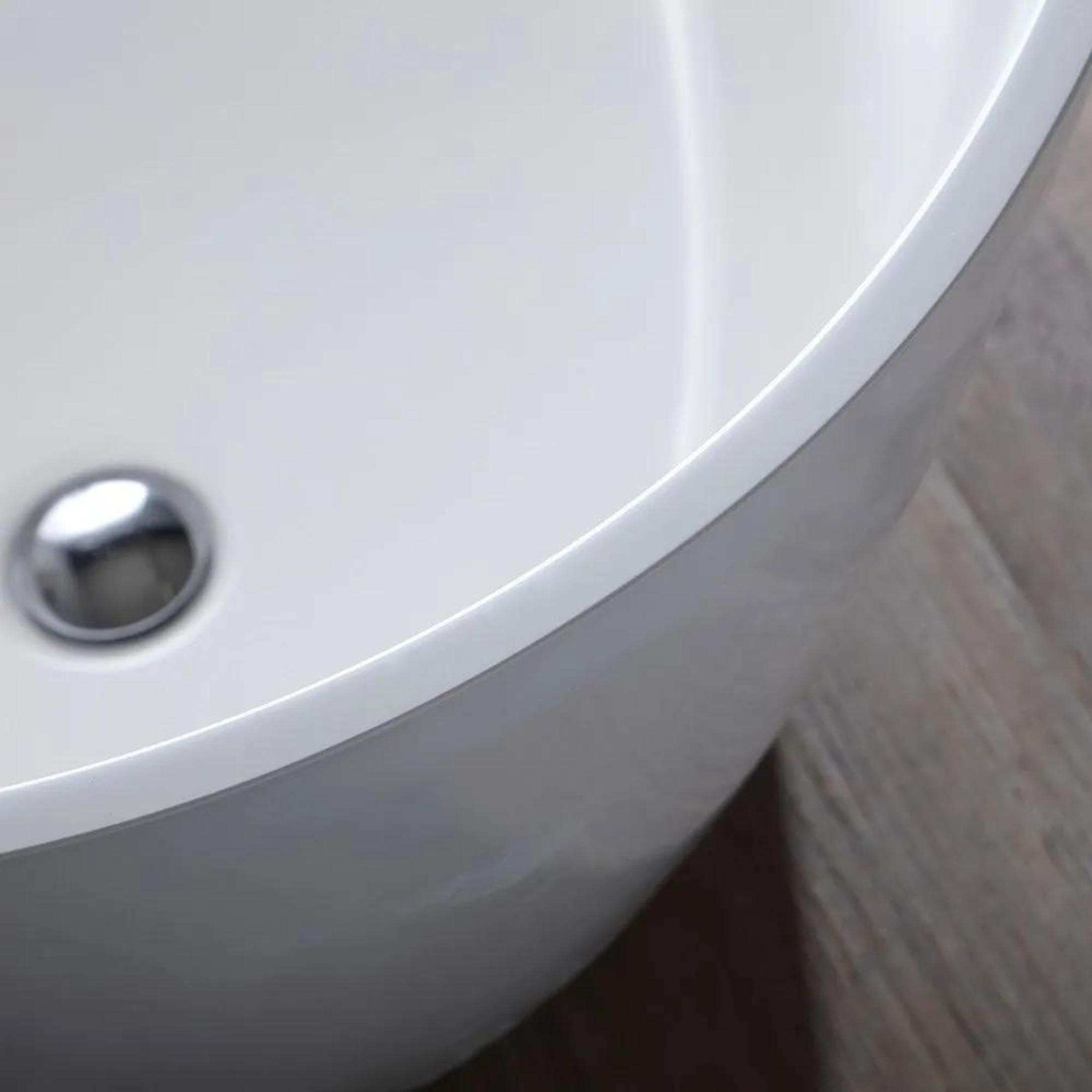 "Palma" modern oval bathtub in white marble resin cm 160.5x80.5 60h