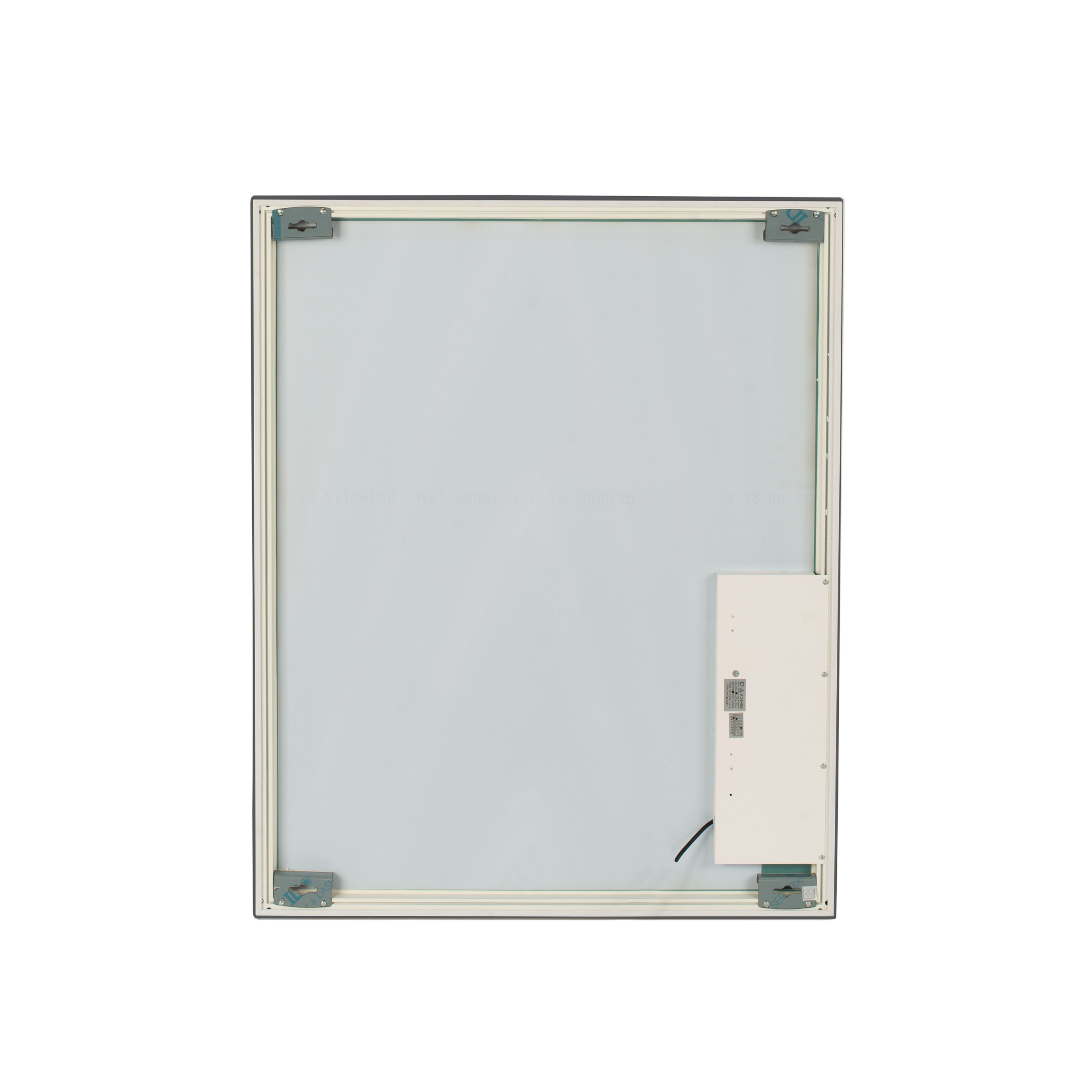 "Barbara" LED wall mirror with rectangular aluminum frame, 100x5 cm, 80 cm high