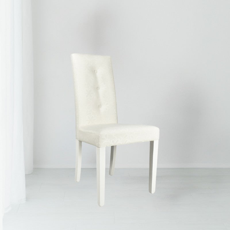 Set of "Montecarlo" dining chairs upholstered in fabric with matching legs, 47x46 cm, 101h