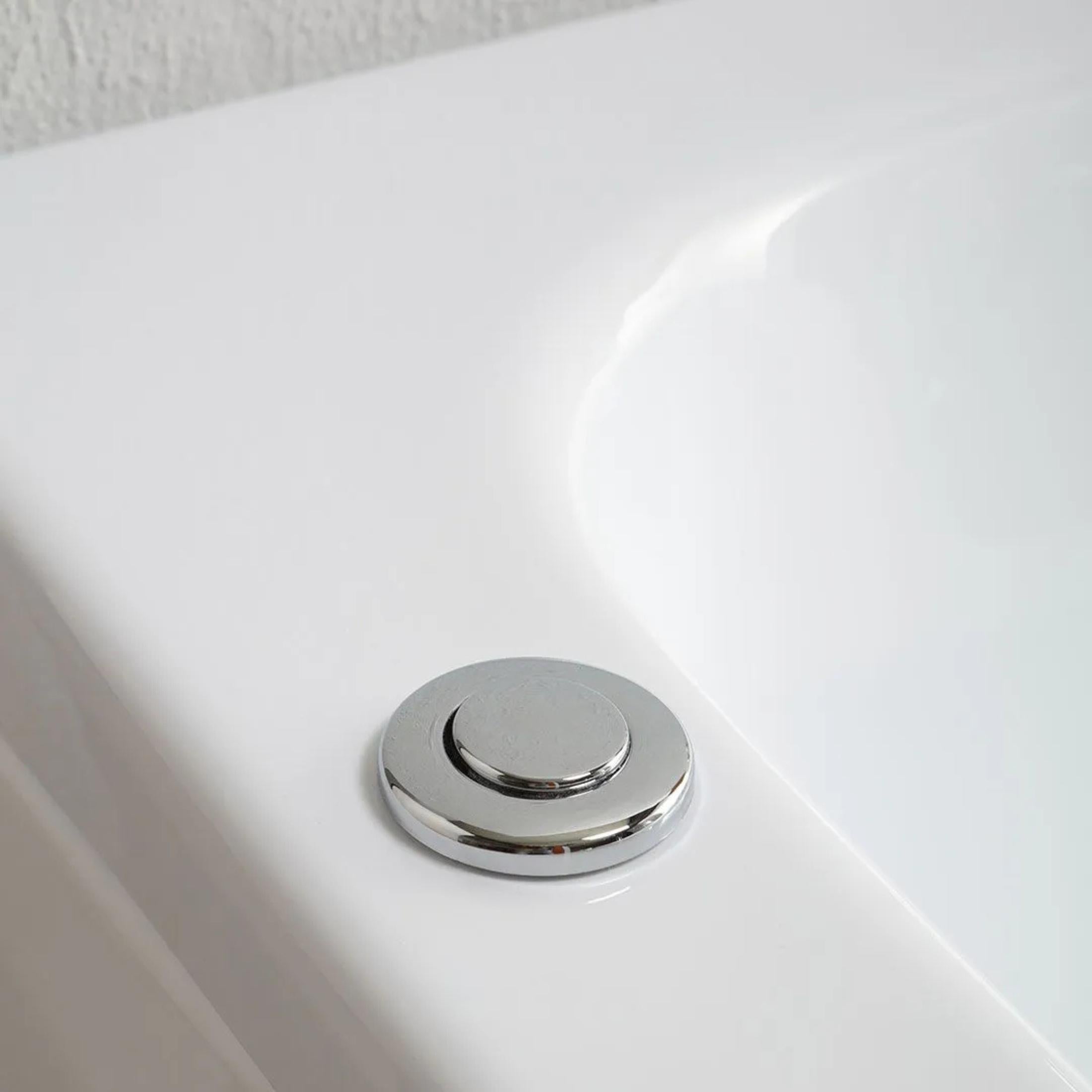 "Elsa" corner whirlpool bathtub in white acrylic, 170x70 cm, 58 cm high